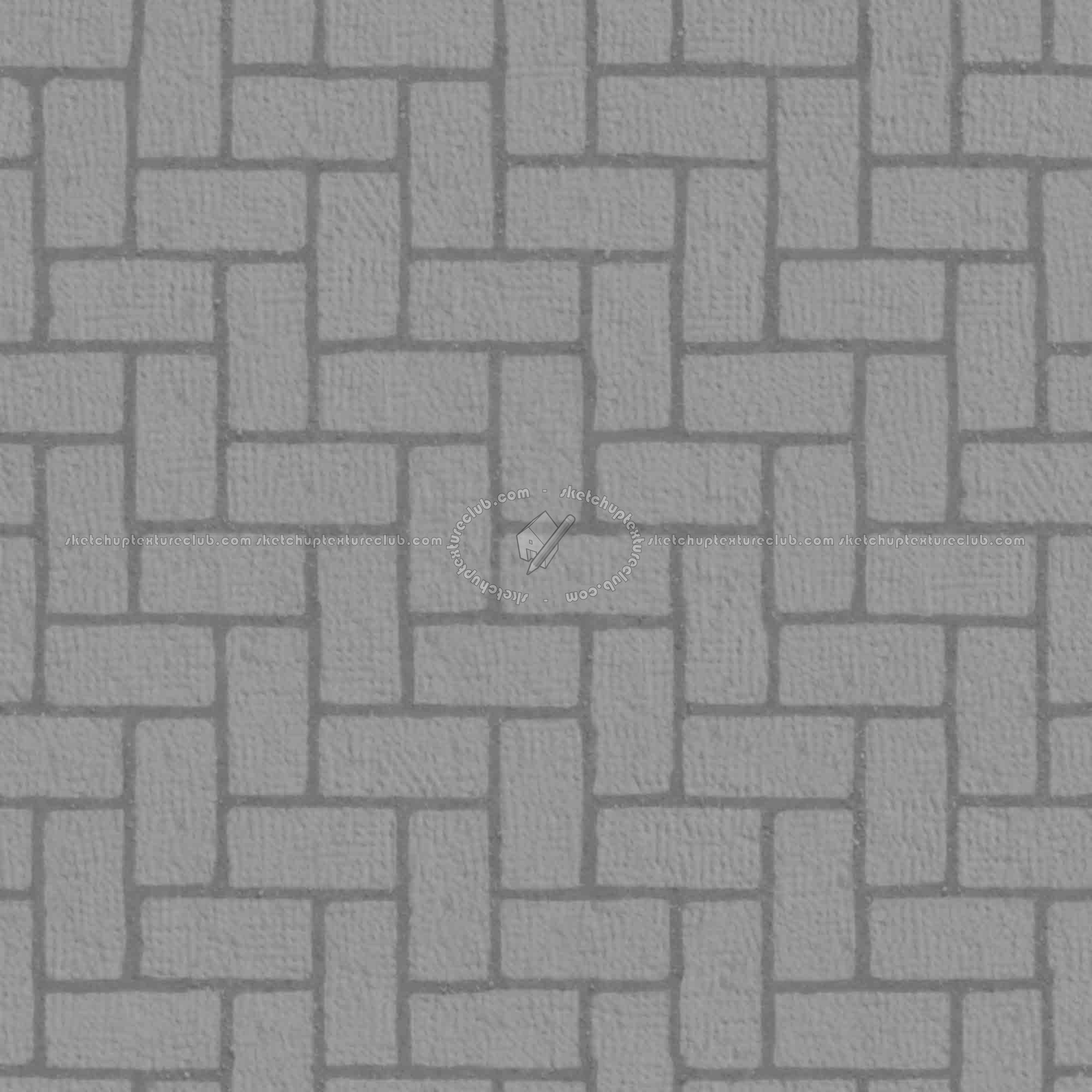 Textures   -   ARCHITECTURE   -   PAVING OUTDOOR   -   Concrete   -   Herringbone  - Concrete paving herringbone outdoor texture seamless 05844 - Displacement
