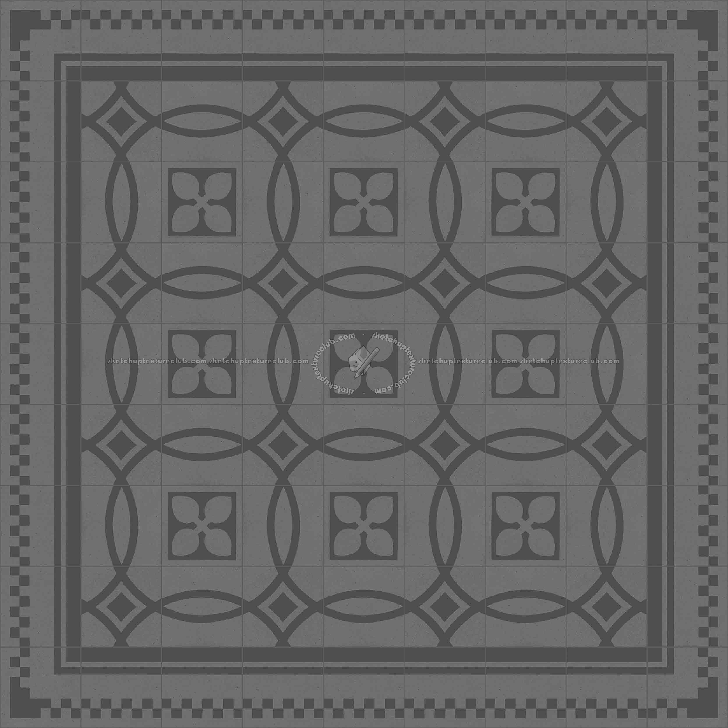 Textures   -   ARCHITECTURE   -   TILES INTERIOR   -   Cement - Encaustic   -   Cement  - Cement concrete tile texture seamless 13370 - Specular