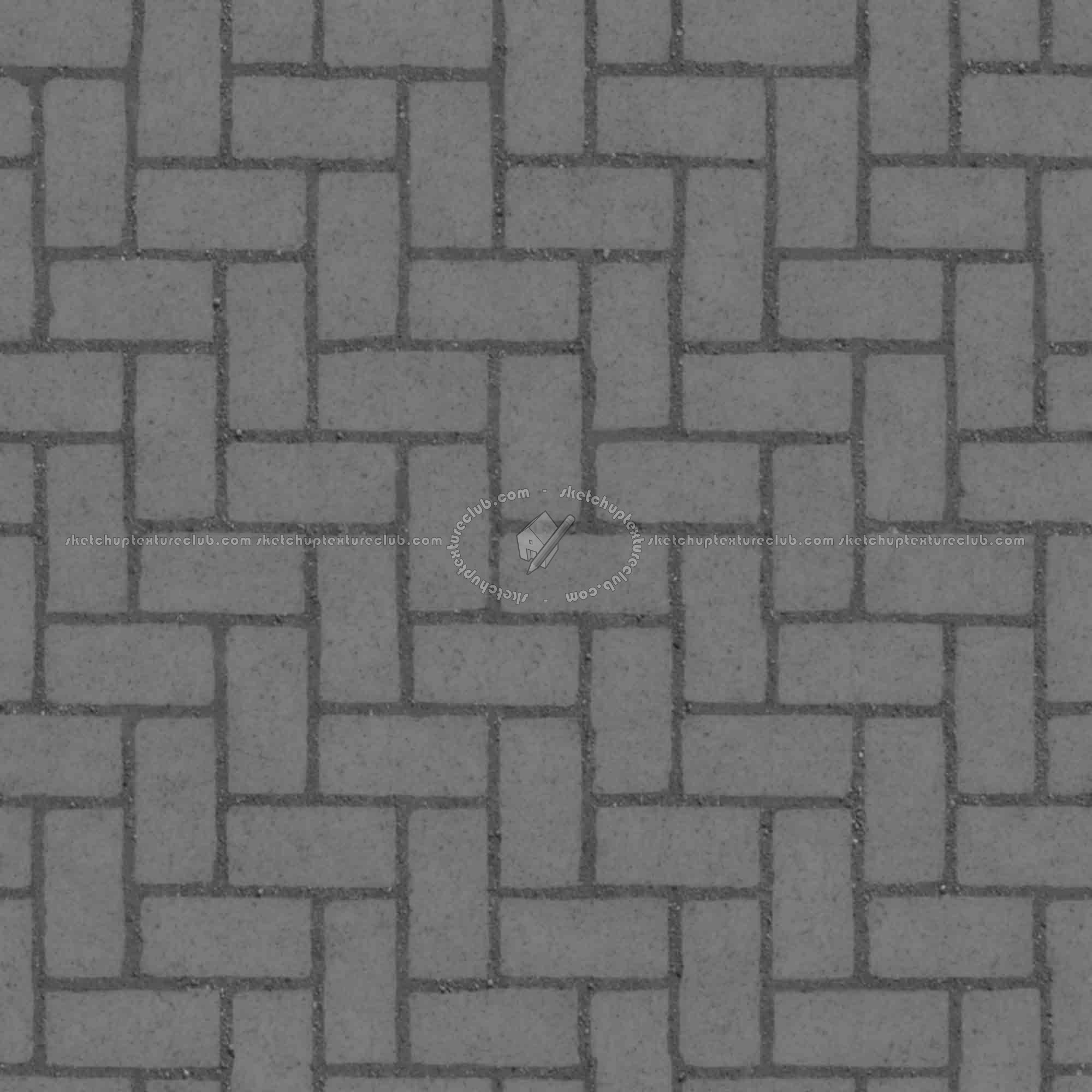 Textures   -   ARCHITECTURE   -   PAVING OUTDOOR   -   Concrete   -   Herringbone  - Concrete paving herringbone outdoor texture seamless 05845 - Displacement