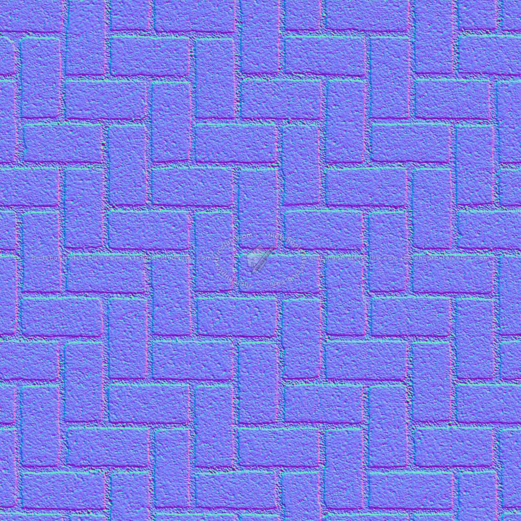 Textures   -   ARCHITECTURE   -   PAVING OUTDOOR   -   Concrete   -   Herringbone  - Concrete paving herringbone outdoor texture seamless 05845 - Normal