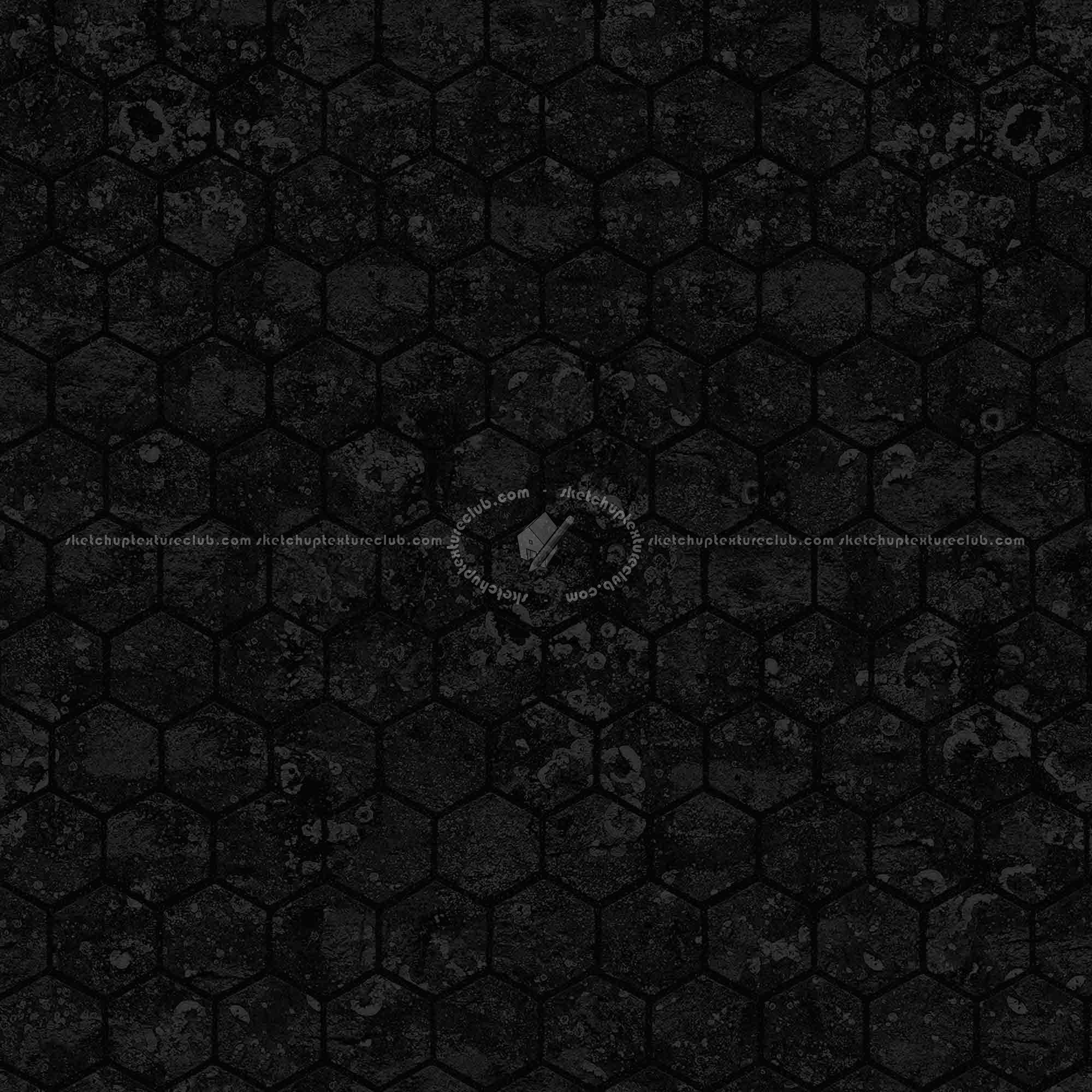 Textures   -   ARCHITECTURE   -   PAVING OUTDOOR   -   Hexagonal  - Dirty stone paving outdoor hexagonal texture seamless 06037 - Specular