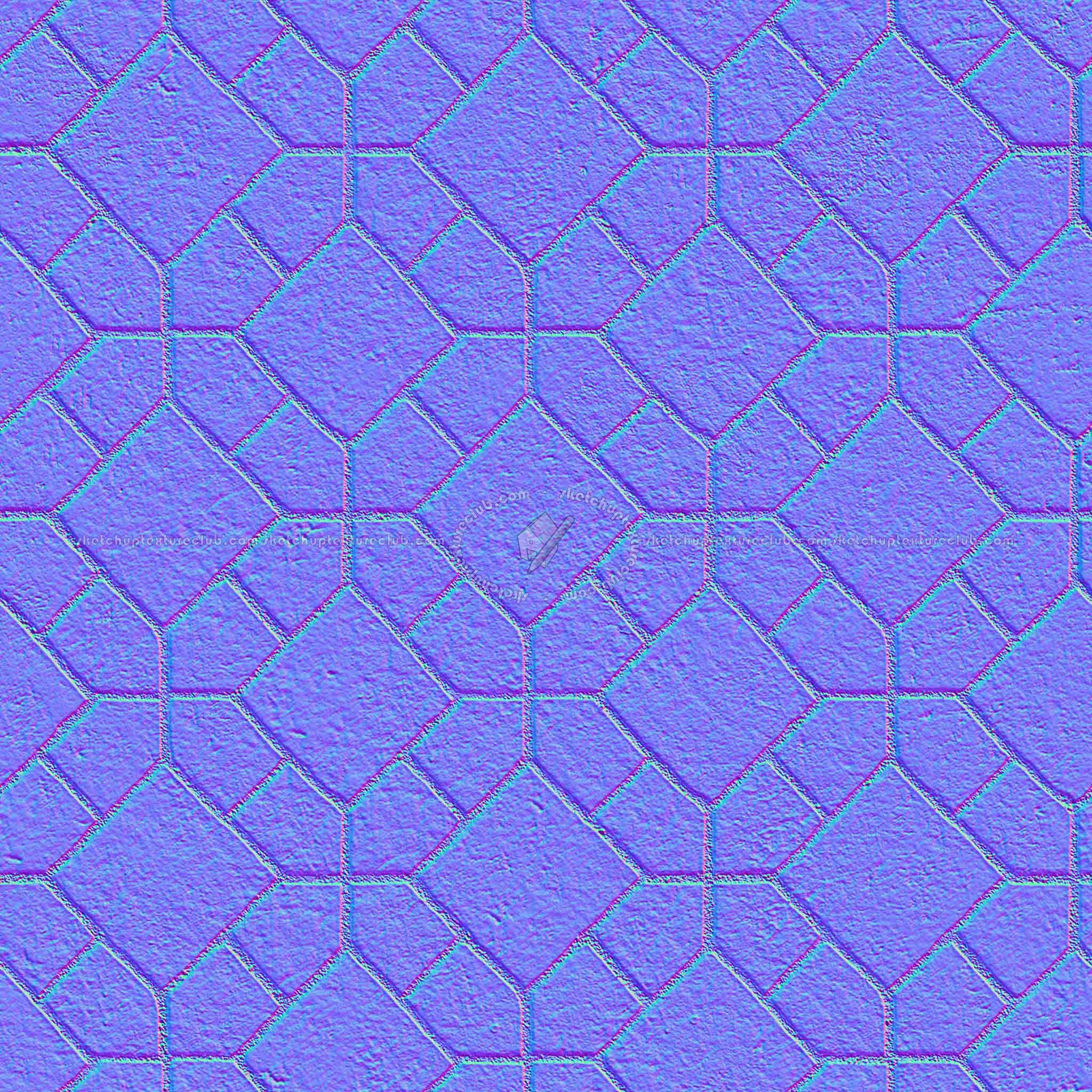 Textures   -   ARCHITECTURE   -   PAVING OUTDOOR   -   Concrete   -   Blocks damaged  - Concrete paving outdoor damaged texture seamless 05536 - Normal