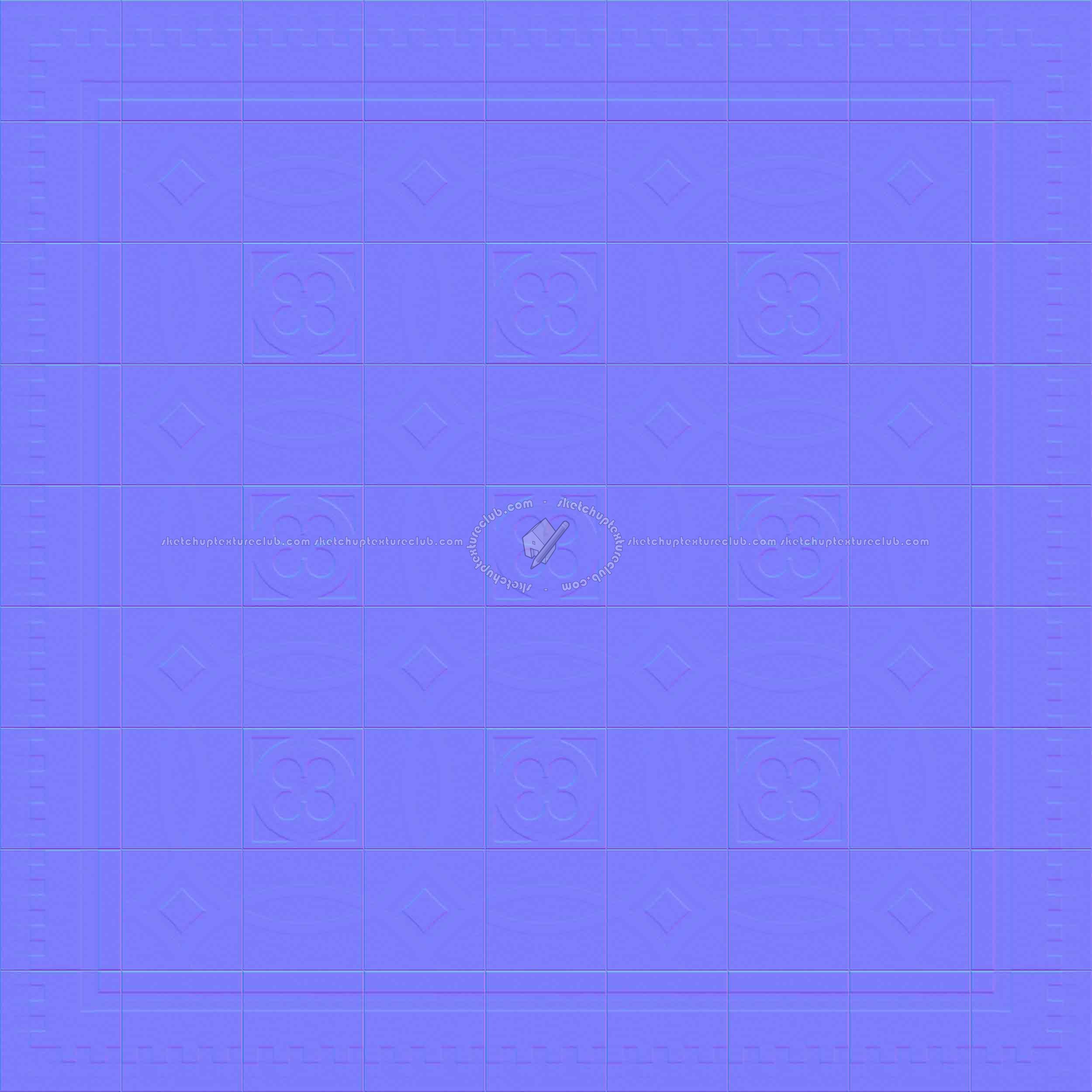 Textures   -   ARCHITECTURE   -   TILES INTERIOR   -   Cement - Encaustic   -   Cement  - Cement concrete tile texture seamless 13372 - Normal