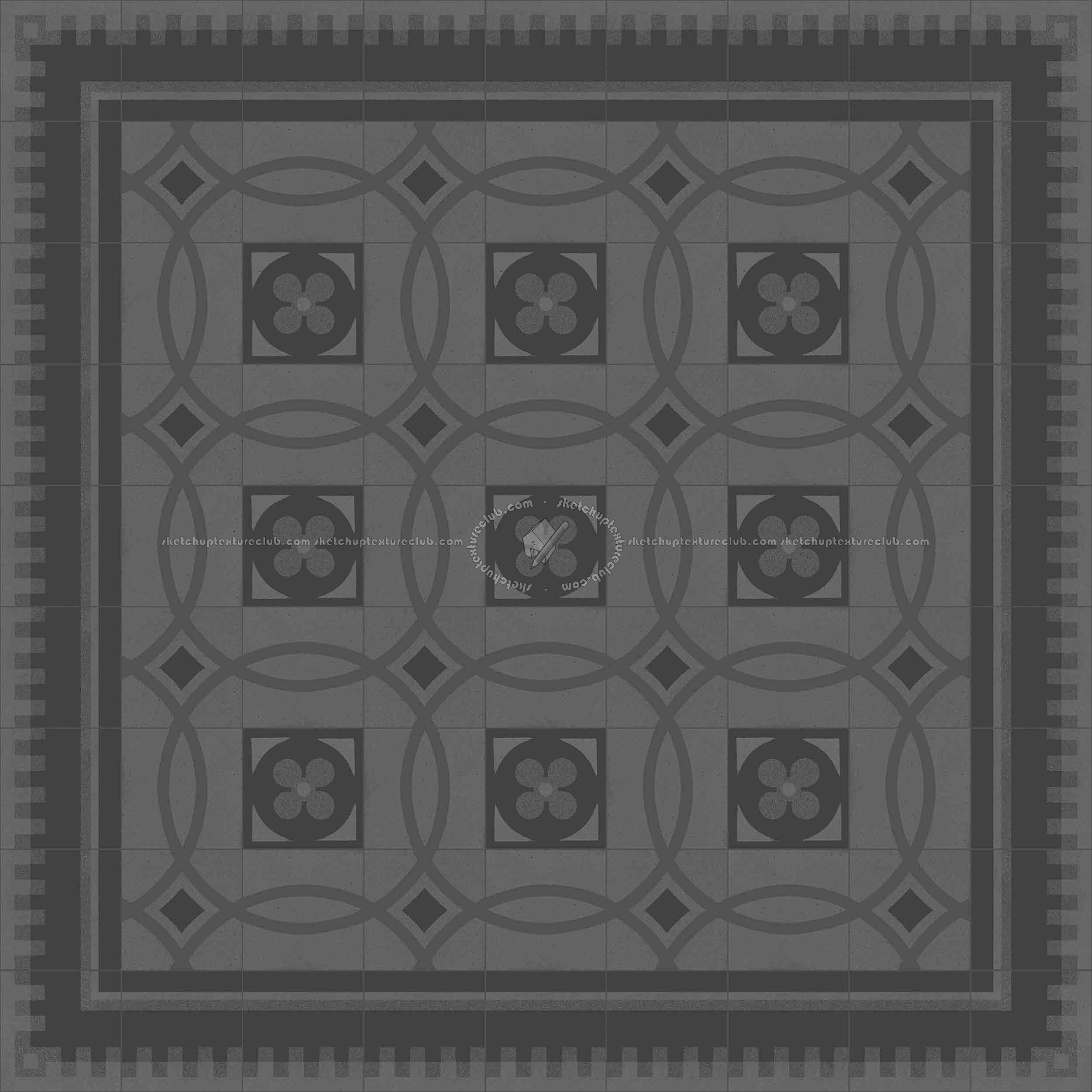 Textures   -   ARCHITECTURE   -   TILES INTERIOR   -   Cement - Encaustic   -   Cement  - Cement concrete tile texture seamless 13372 - Specular