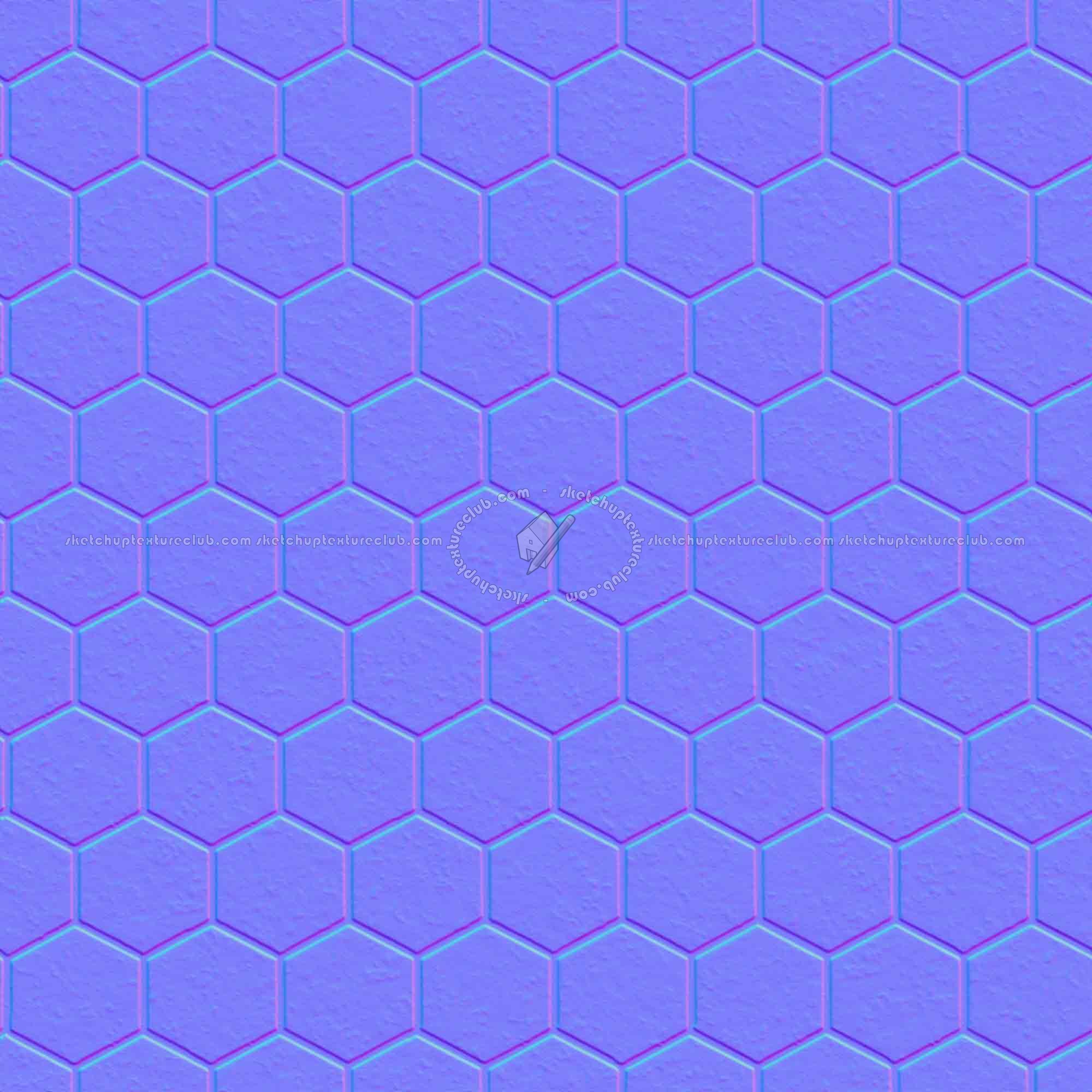 Textures   -   ARCHITECTURE   -   PAVING OUTDOOR   -   Hexagonal  - Granite paving outdoor hexagonal texture seamless 06039 - Normal