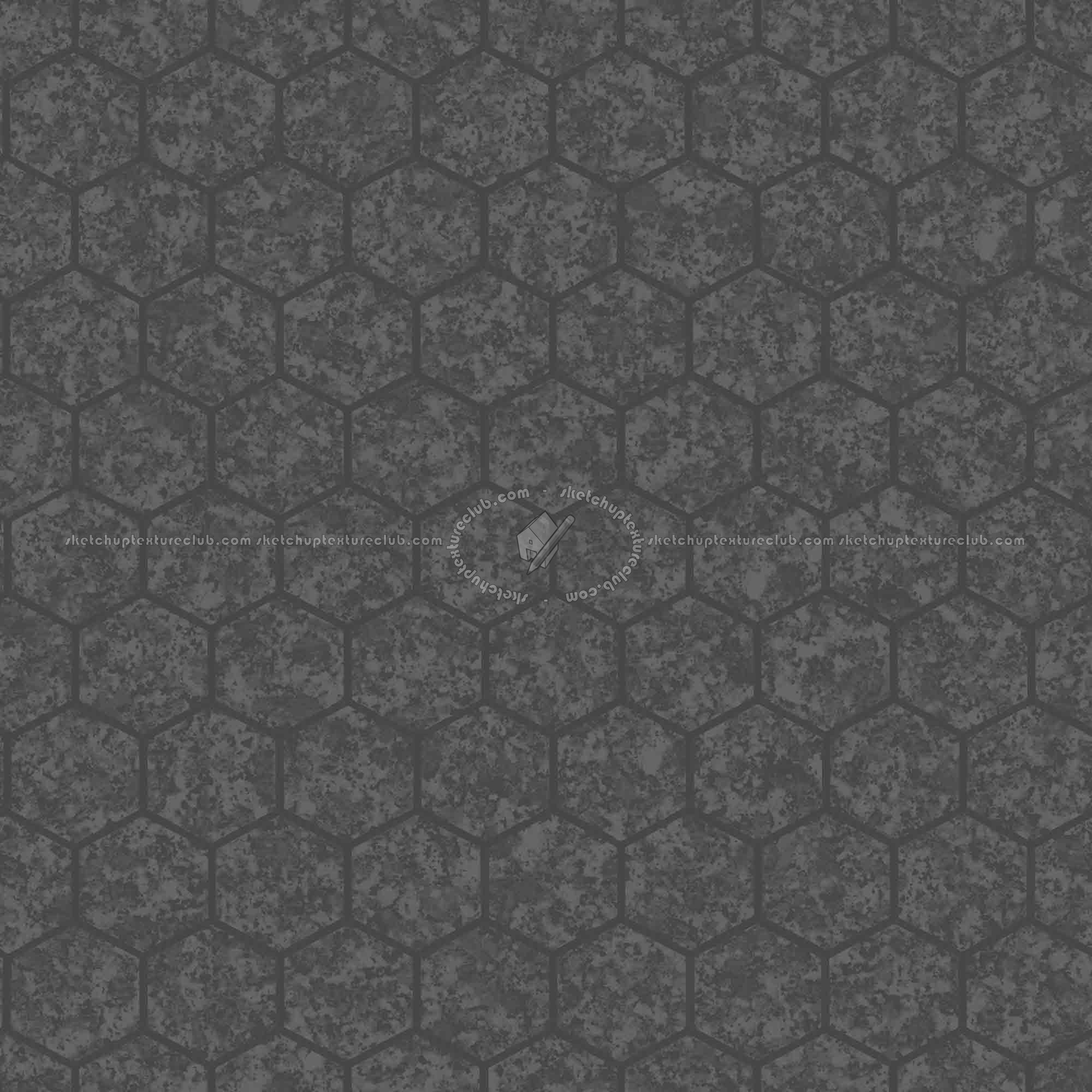 Textures   -   ARCHITECTURE   -   PAVING OUTDOOR   -   Hexagonal  - Granite paving outdoor hexagonal texture seamless 06039 - Specular