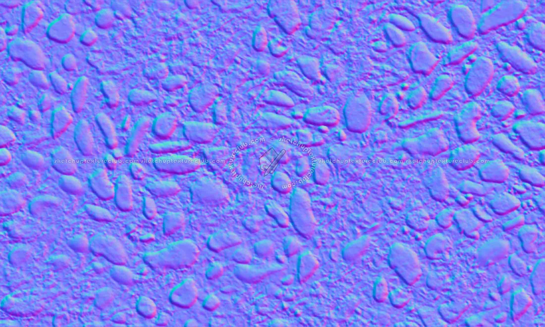 Textures   -   ARCHITECTURE   -   ROADS   -   Paving streets   -   Rounded cobble  - Rounded cobblestone with moss texture seamless 19348 - Normal