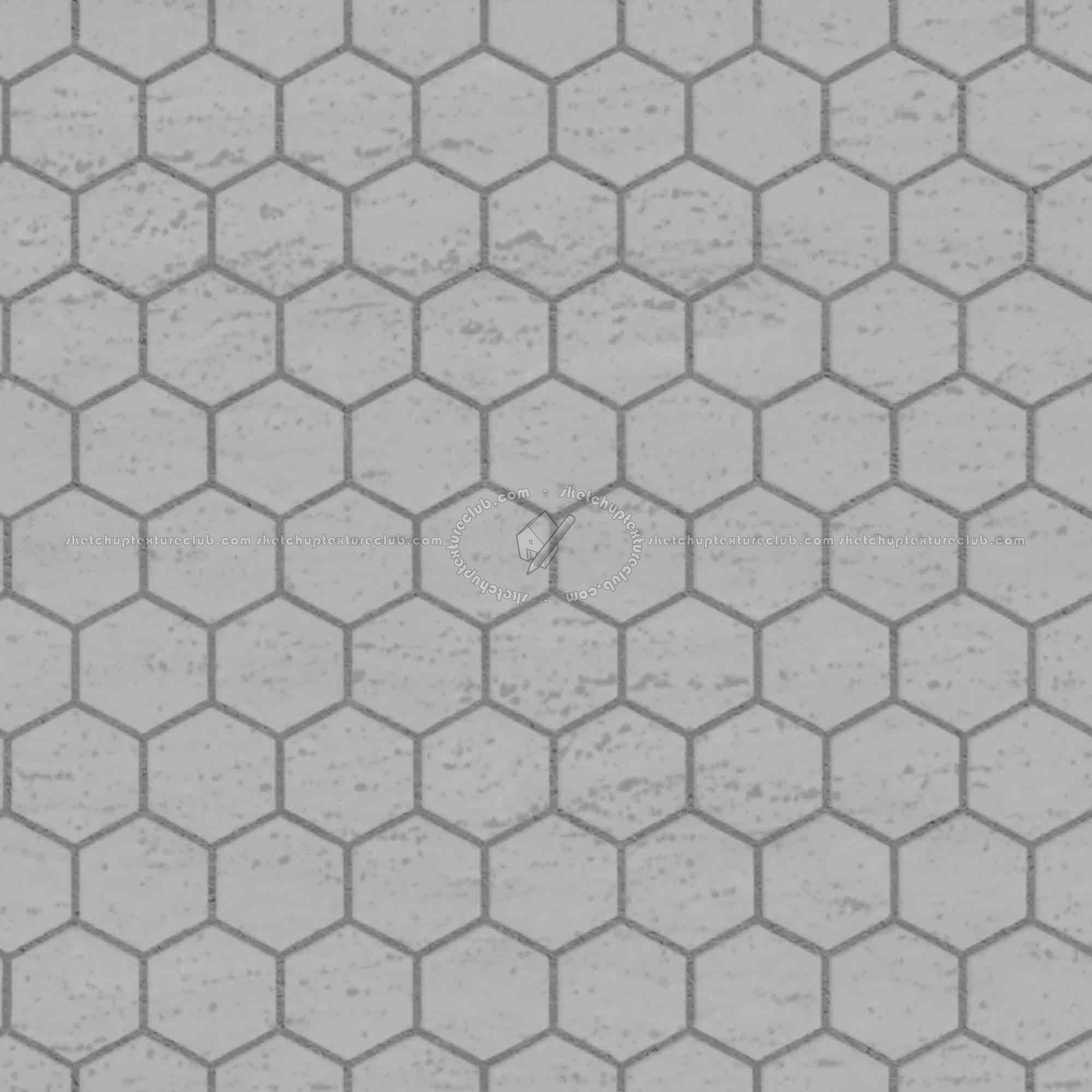 Textures   -   ARCHITECTURE   -   PAVING OUTDOOR   -   Hexagonal  - Travertine paving outdoor hexagonal texture seamless 06040 - Displacement