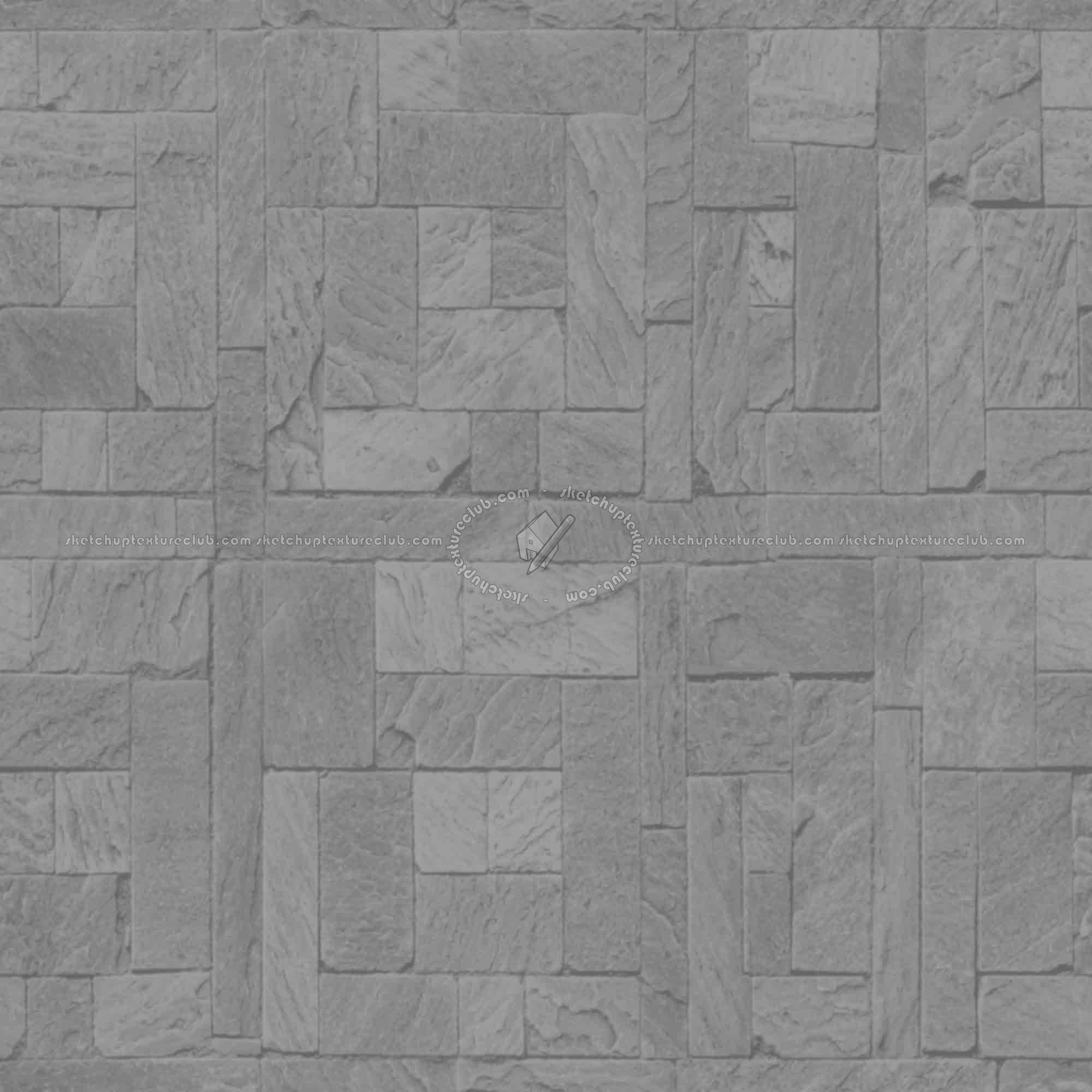 Textures   -   ARCHITECTURE   -   PAVING OUTDOOR   -   Pavers stone   -   Blocks mixed  - Pavers stone mixed size texture seamless 06145 - Displacement