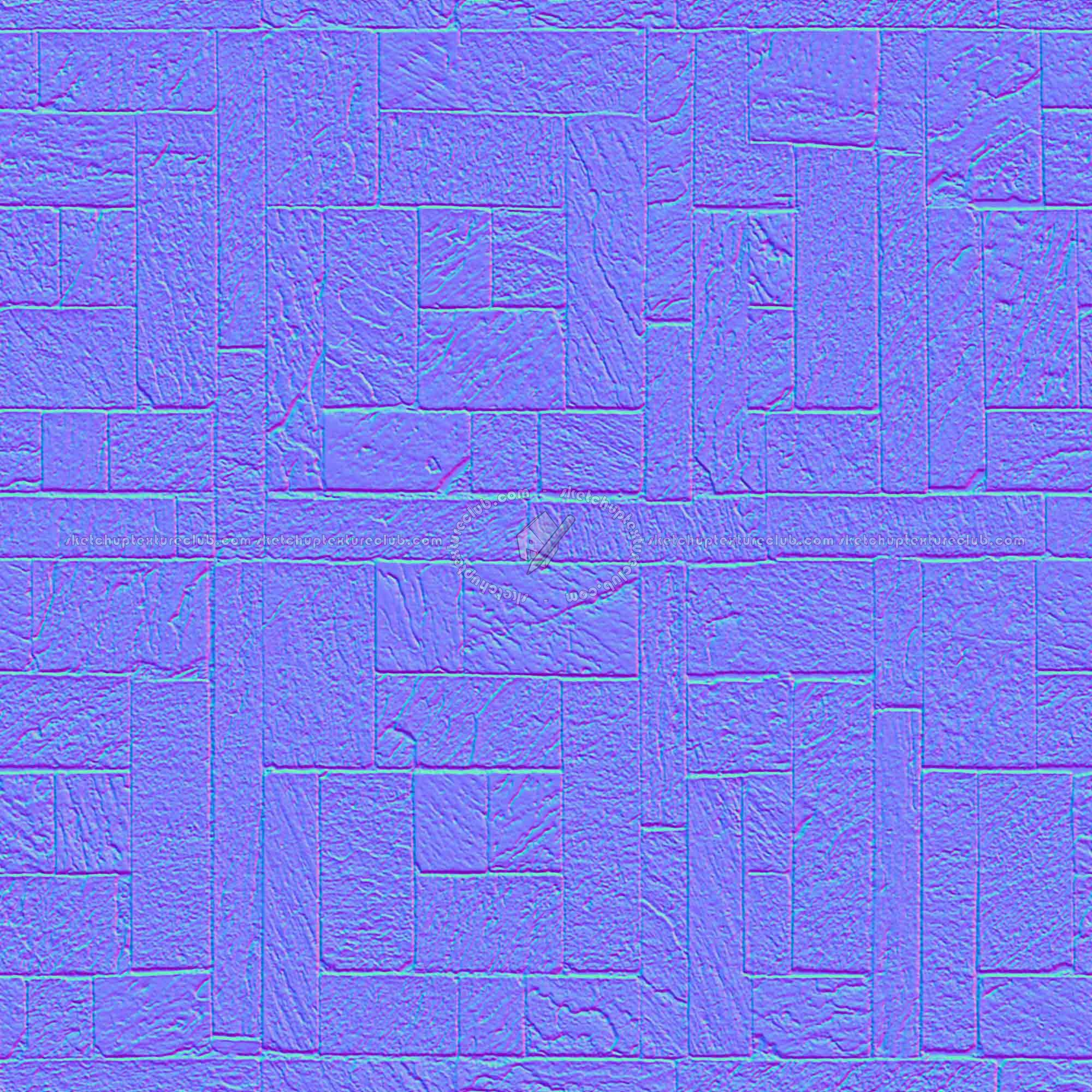 Textures   -   ARCHITECTURE   -   PAVING OUTDOOR   -   Pavers stone   -   Blocks mixed  - Pavers stone mixed size texture seamless 06145 - Normal