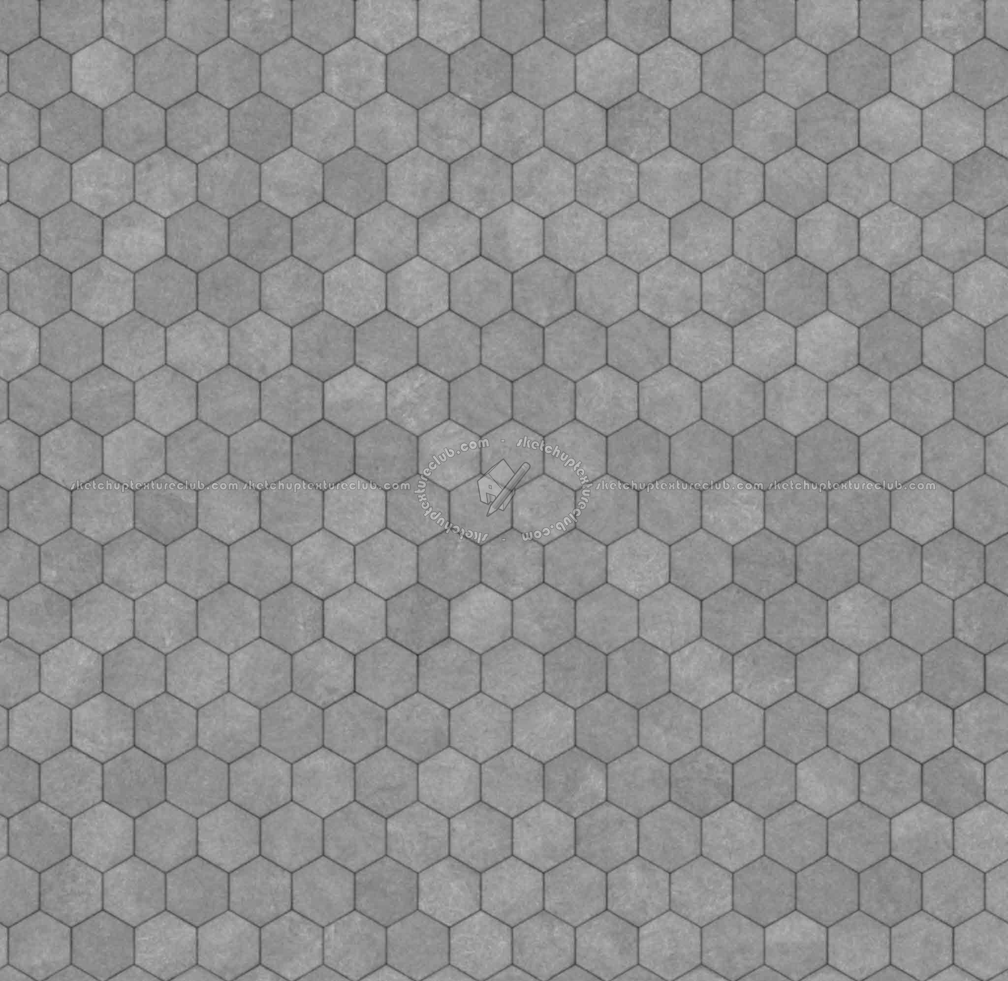 Textures   -   ARCHITECTURE   -   PAVING OUTDOOR   -   Hexagonal  - Stone paving outdoor hexagonal texture seamless 17017 - Displacement