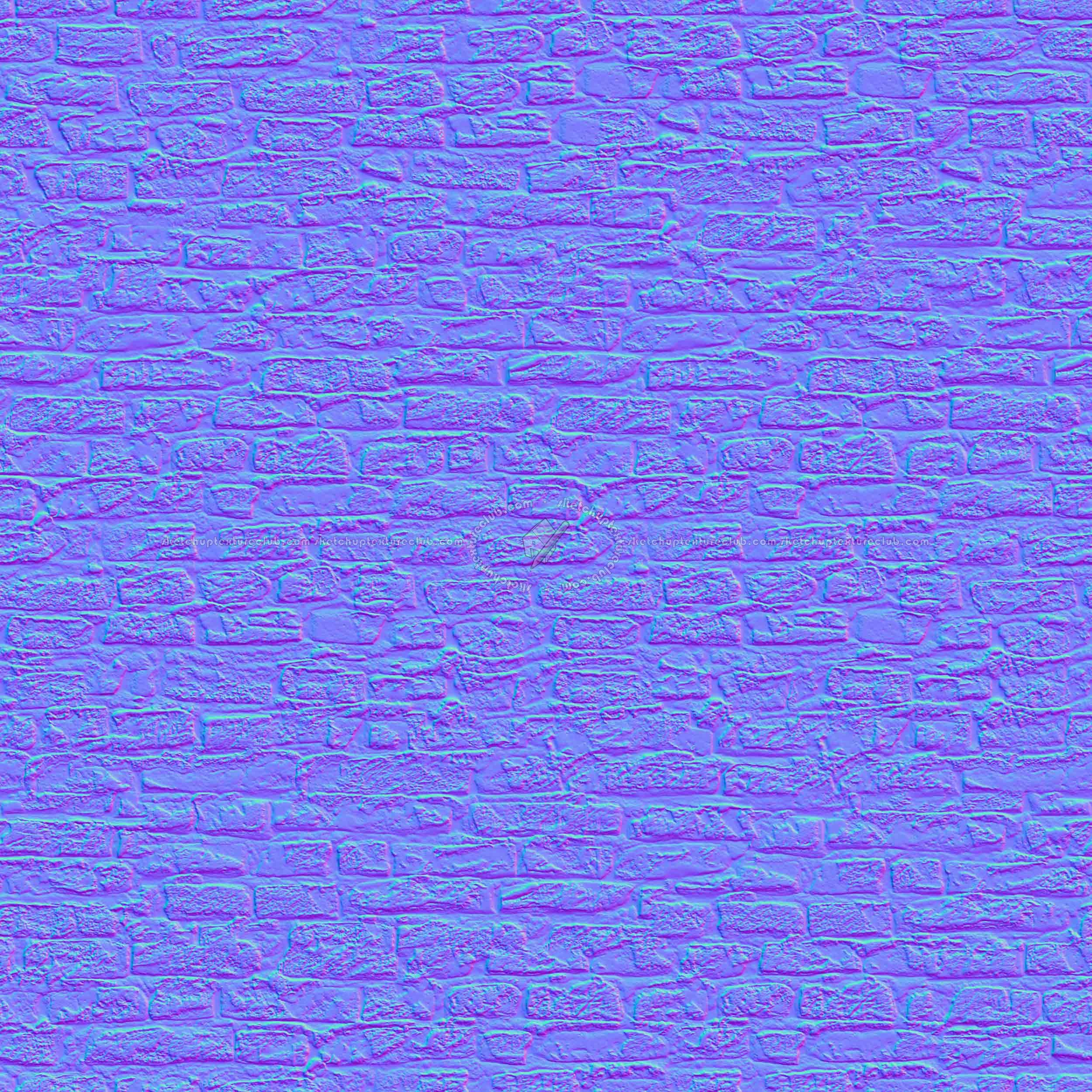 Textures   -   ARCHITECTURE   -   BRICKS   -   Damaged bricks  - Damaged bricks texture seamless 00107 - Normal