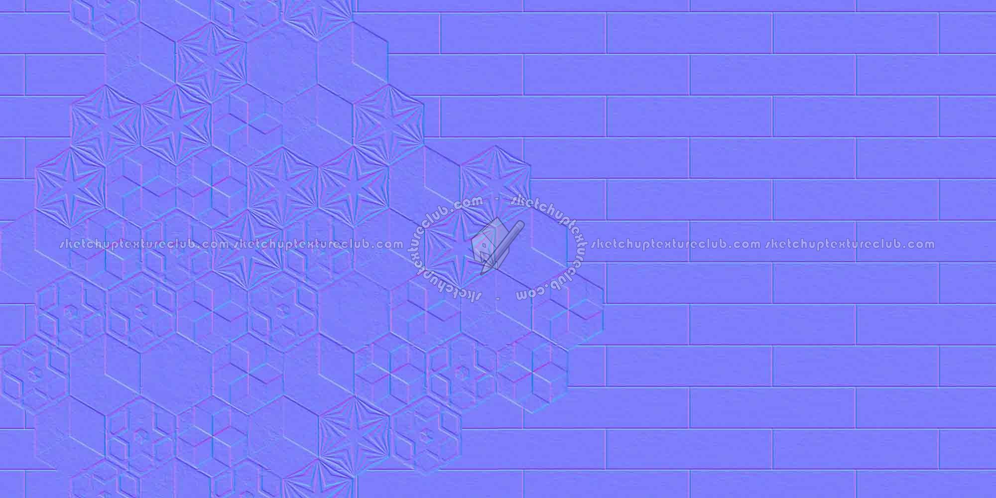 Textures   -   ARCHITECTURE   -   TILES INTERIOR   -   Hexagonal mixed  - Hexagonal tile texture seamless 16870 - Normal