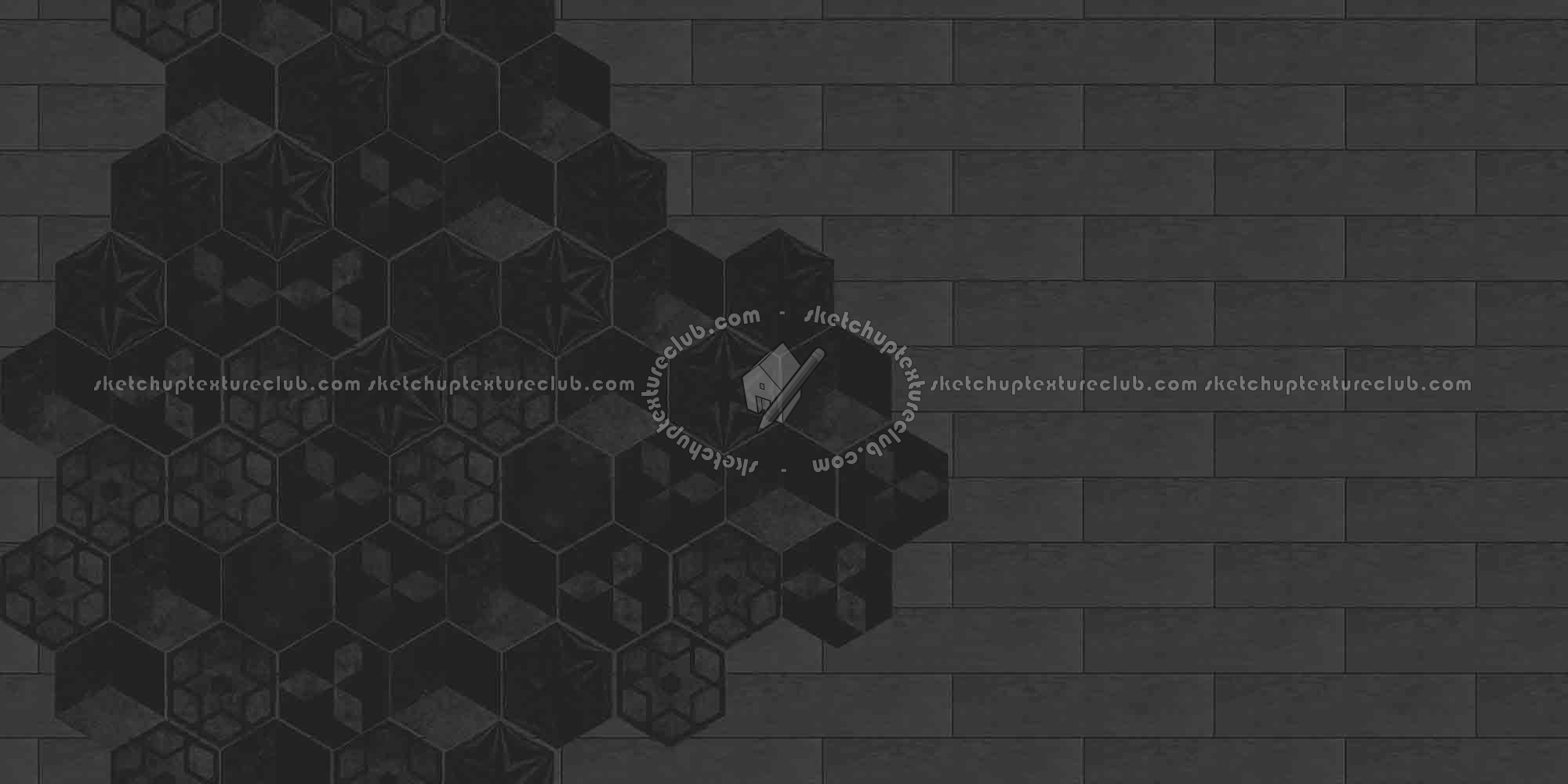 Textures   -   ARCHITECTURE   -   TILES INTERIOR   -   Hexagonal mixed  - Hexagonal tile texture seamless 16870 - Specular