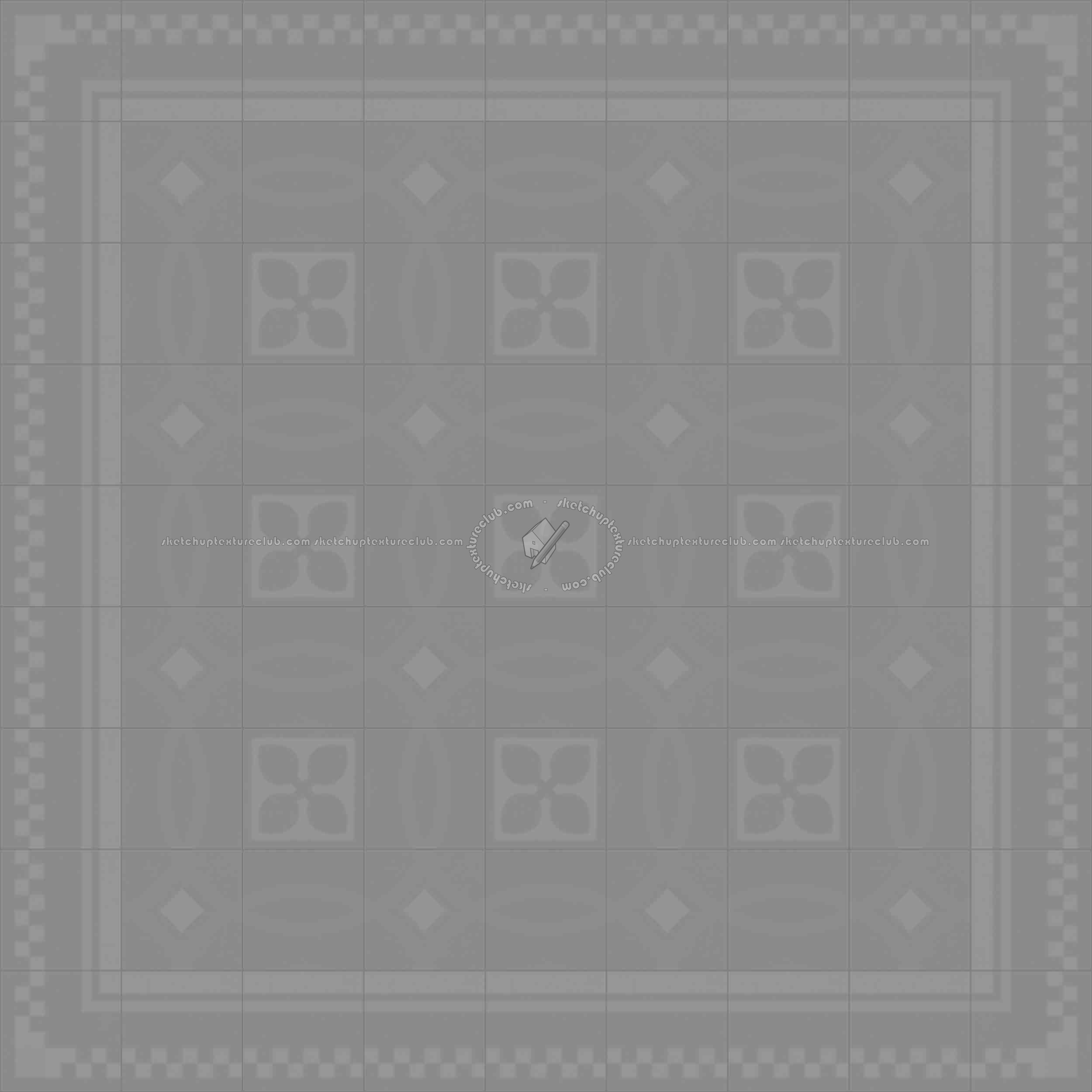 Textures   -   ARCHITECTURE   -   TILES INTERIOR   -   Cement - Encaustic   -   Cement  - Cement concrete tile texture seamless 13374 - Displacement