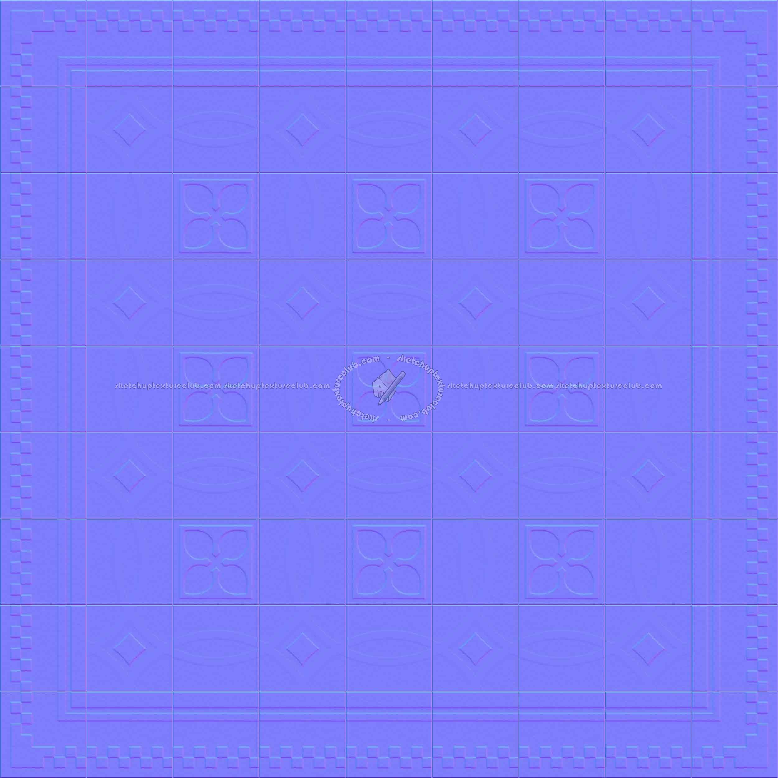 Textures   -   ARCHITECTURE   -   TILES INTERIOR   -   Cement - Encaustic   -   Cement  - Cement concrete tile texture seamless 13374 - Normal