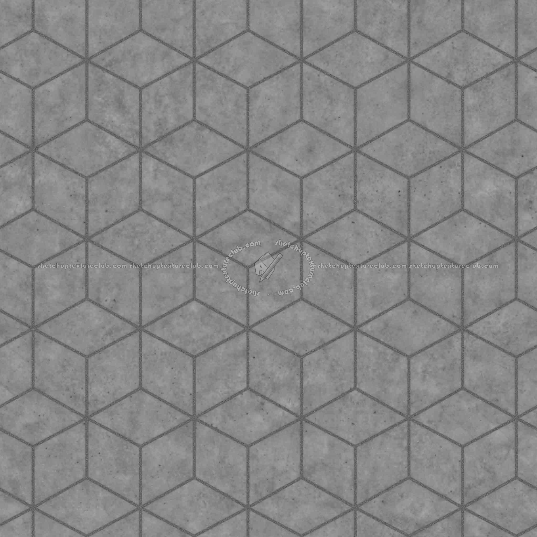 Textures   -   ARCHITECTURE   -   PAVING OUTDOOR   -   Hexagonal  - Concrete paving hexagon PBR texture seamless 21841 - Displacement