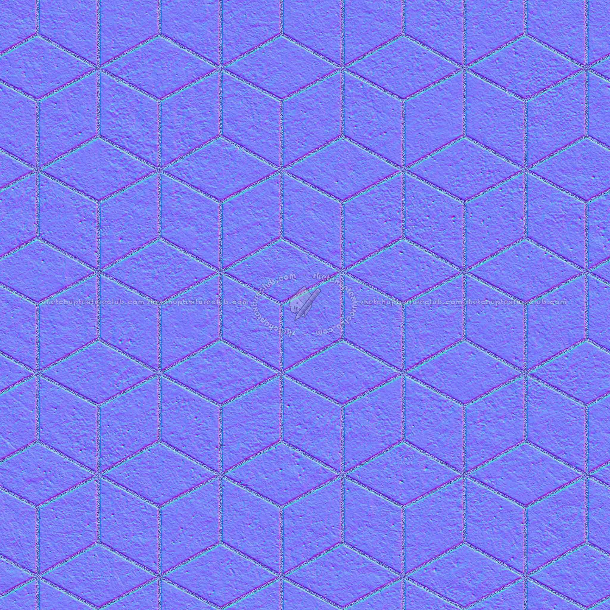 Textures   -   ARCHITECTURE   -   PAVING OUTDOOR   -   Hexagonal  - Concrete paving hexagon PBR texture seamless 21841 - Normal