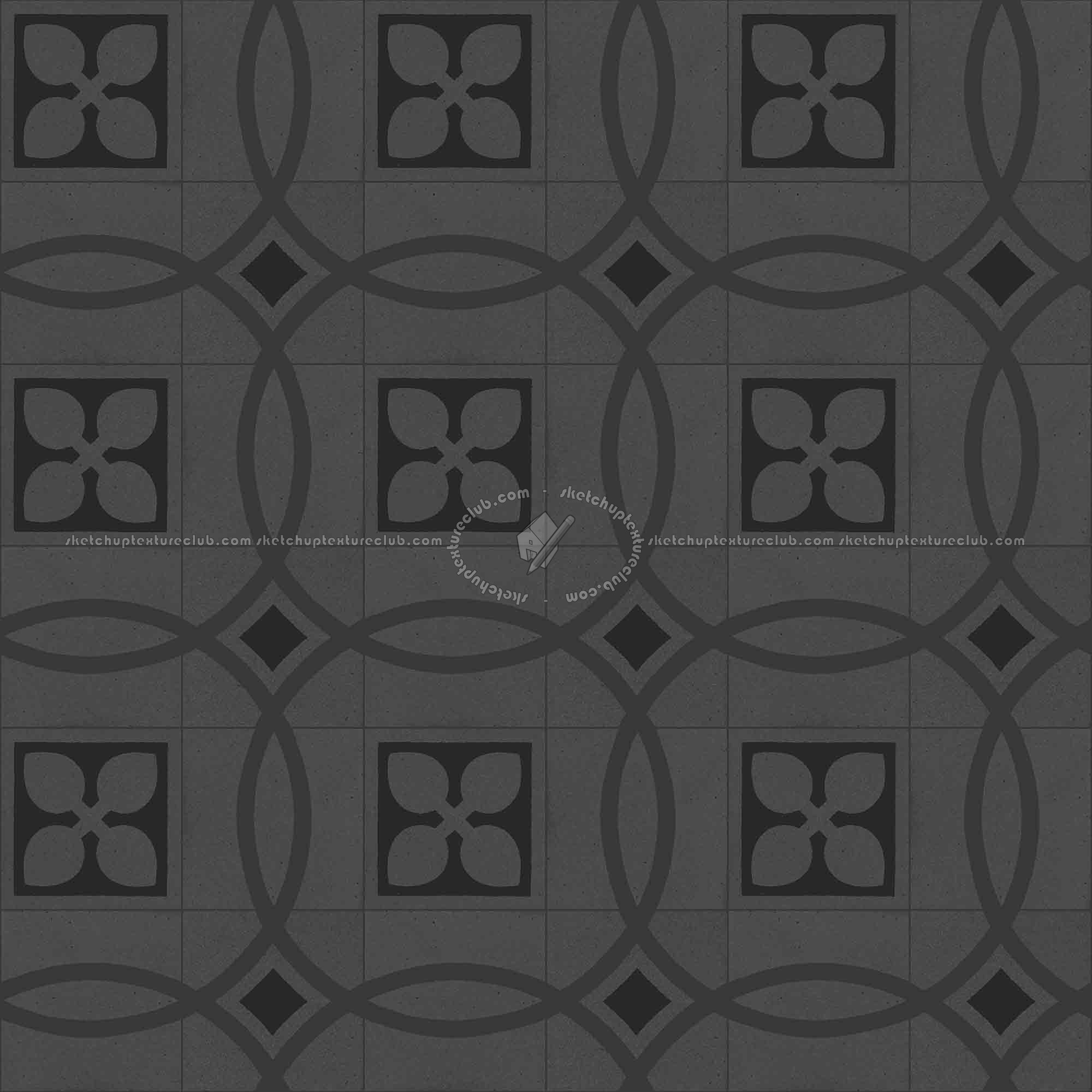 Textures   -   ARCHITECTURE   -   TILES INTERIOR   -   Cement - Encaustic   -   Cement  - Cement concrete tile texture seamless 13375 - Specular