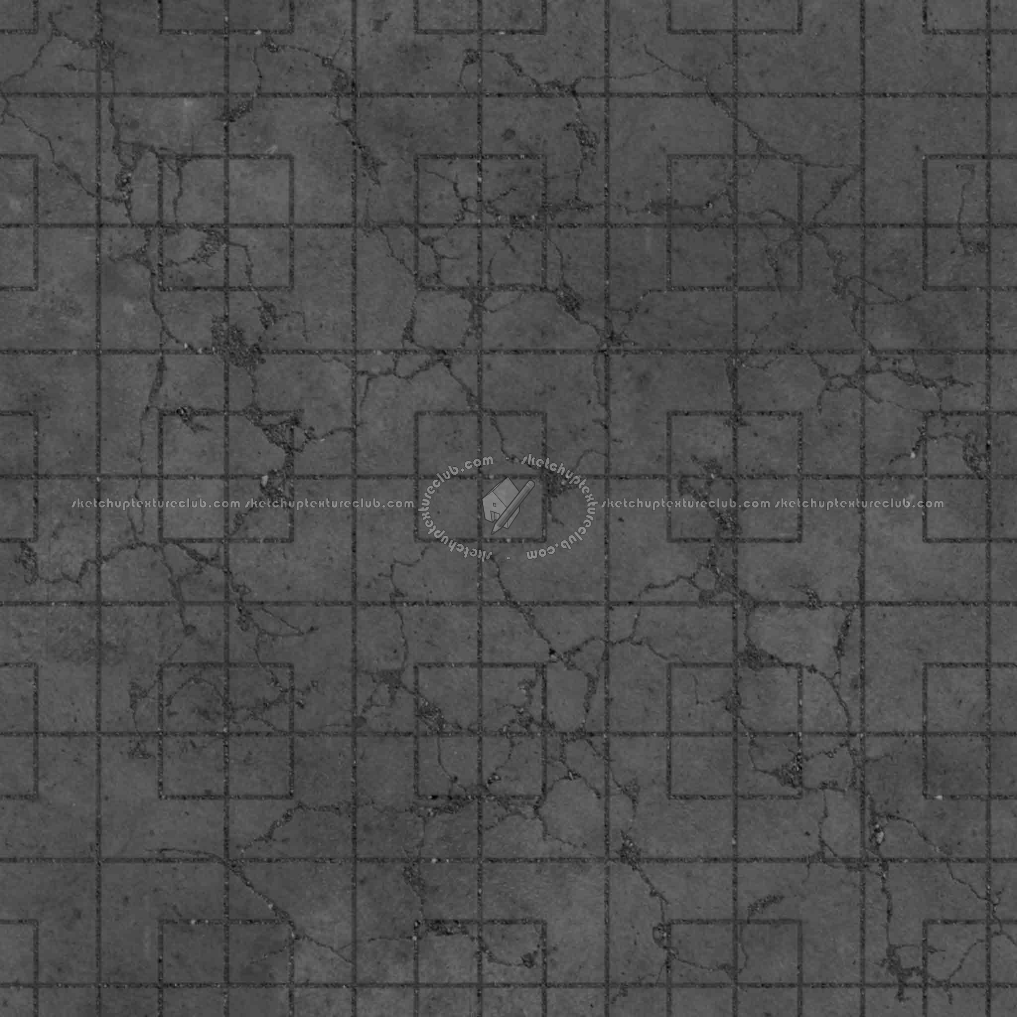 Textures   -   ARCHITECTURE   -   PAVING OUTDOOR   -   Concrete   -   Blocks damaged  - Concrete paving outdoor damaged texture seamless 05540 - Displacement