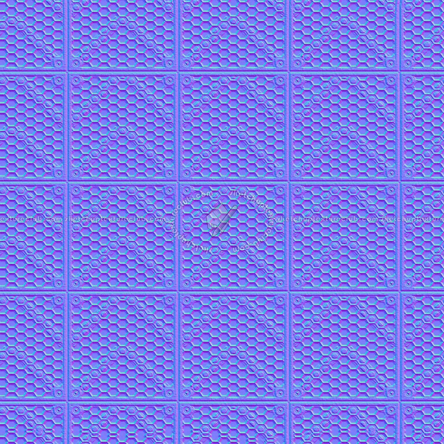 Textures   -   MATERIALS   -   METALS   -   Perforated  - Iron industrial perforate metal texture seamless 10532 - Normal