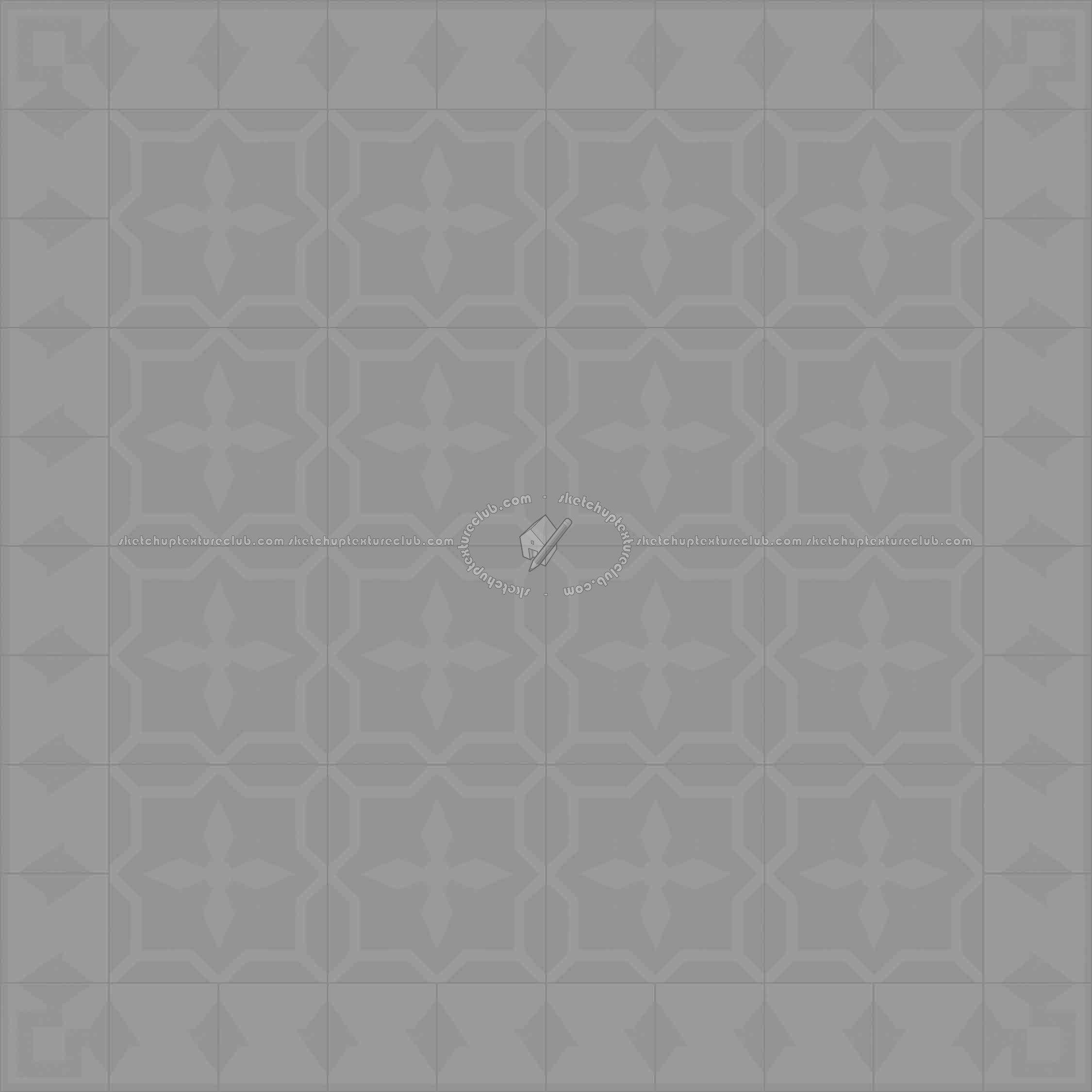 Textures   -   ARCHITECTURE   -   TILES INTERIOR   -   Cement - Encaustic   -   Cement  - Cement concrete tile texture seamless 13376 - Displacement