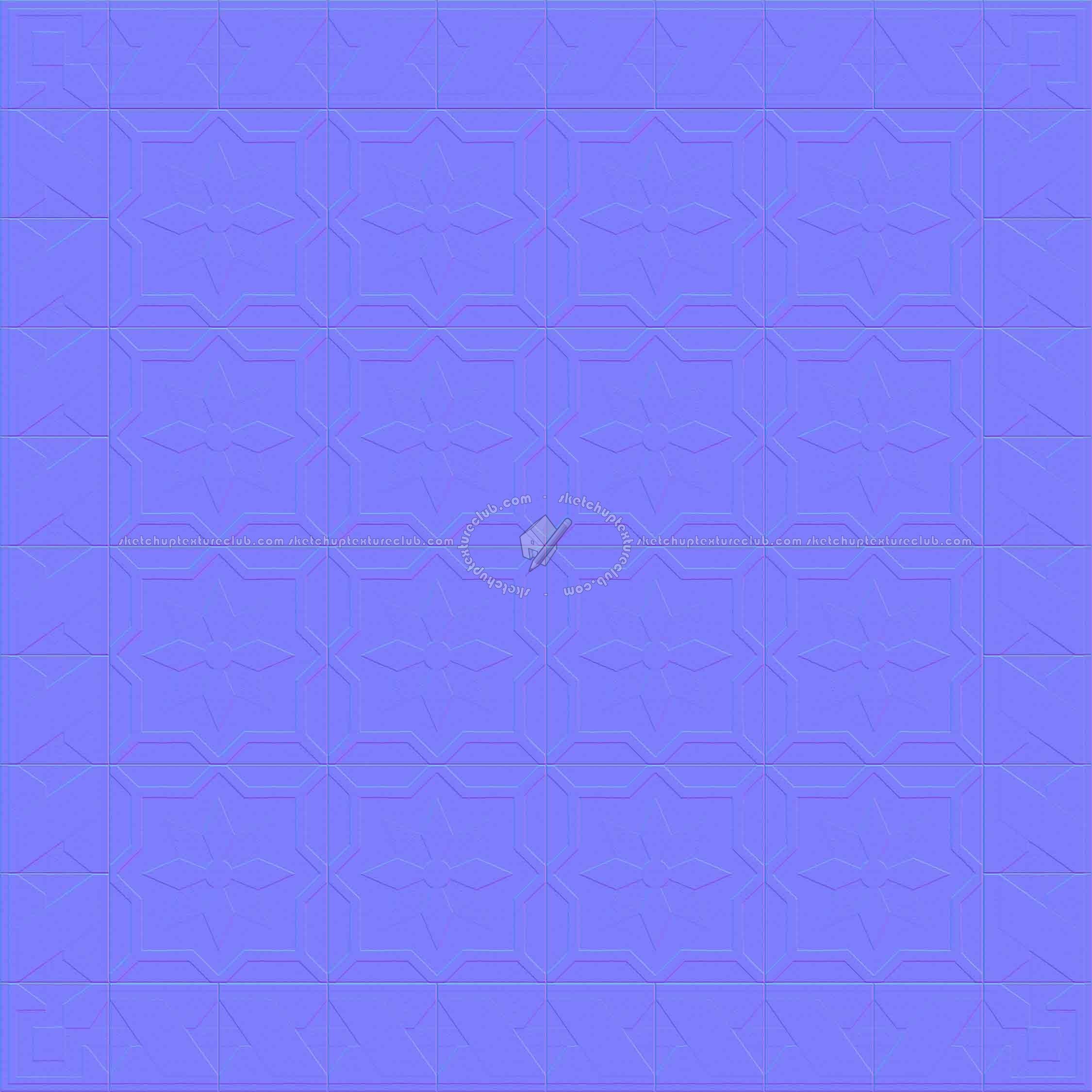 Textures   -   ARCHITECTURE   -   TILES INTERIOR   -   Cement - Encaustic   -   Cement  - Cement concrete tile texture seamless 13376 - Normal