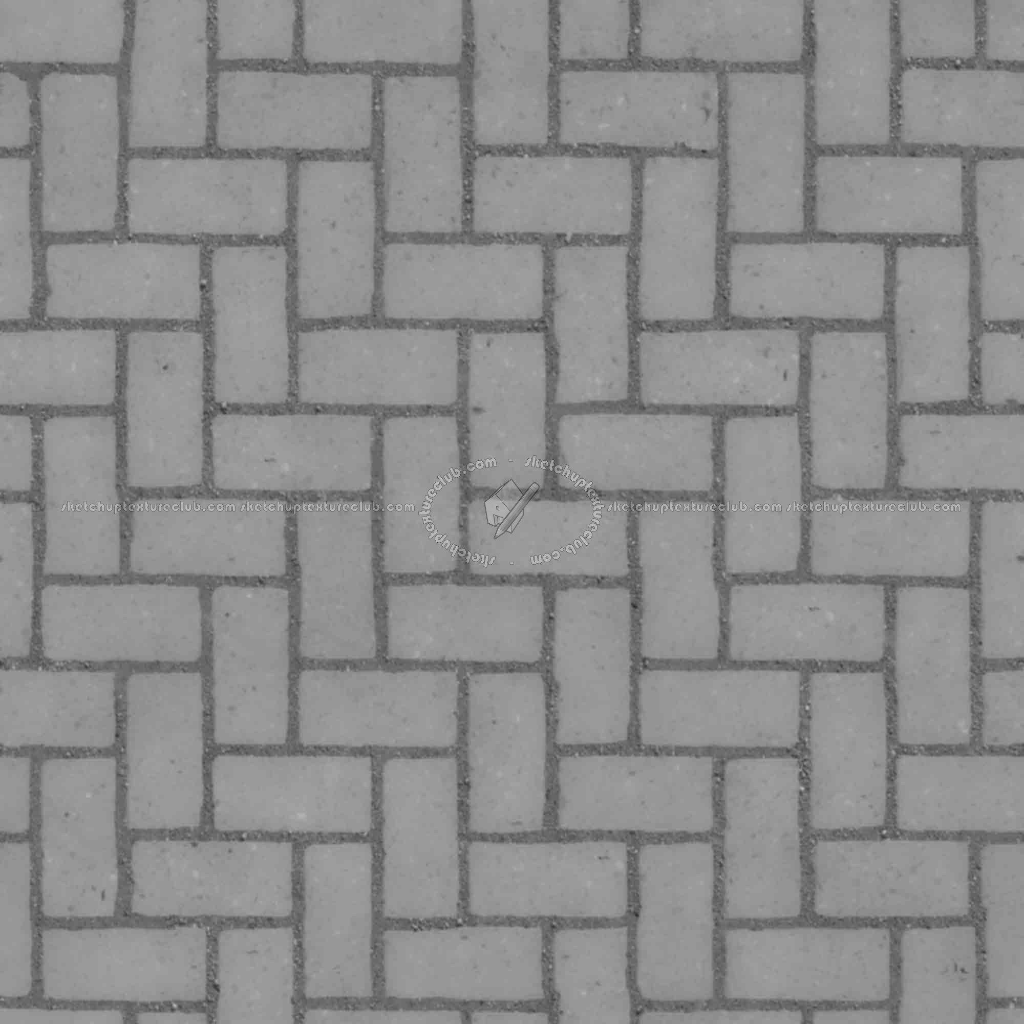 Textures   -   ARCHITECTURE   -   PAVING OUTDOOR   -   Concrete   -   Herringbone  - Concrete paving herringbone outdoor texture seamless 05851 - Displacement