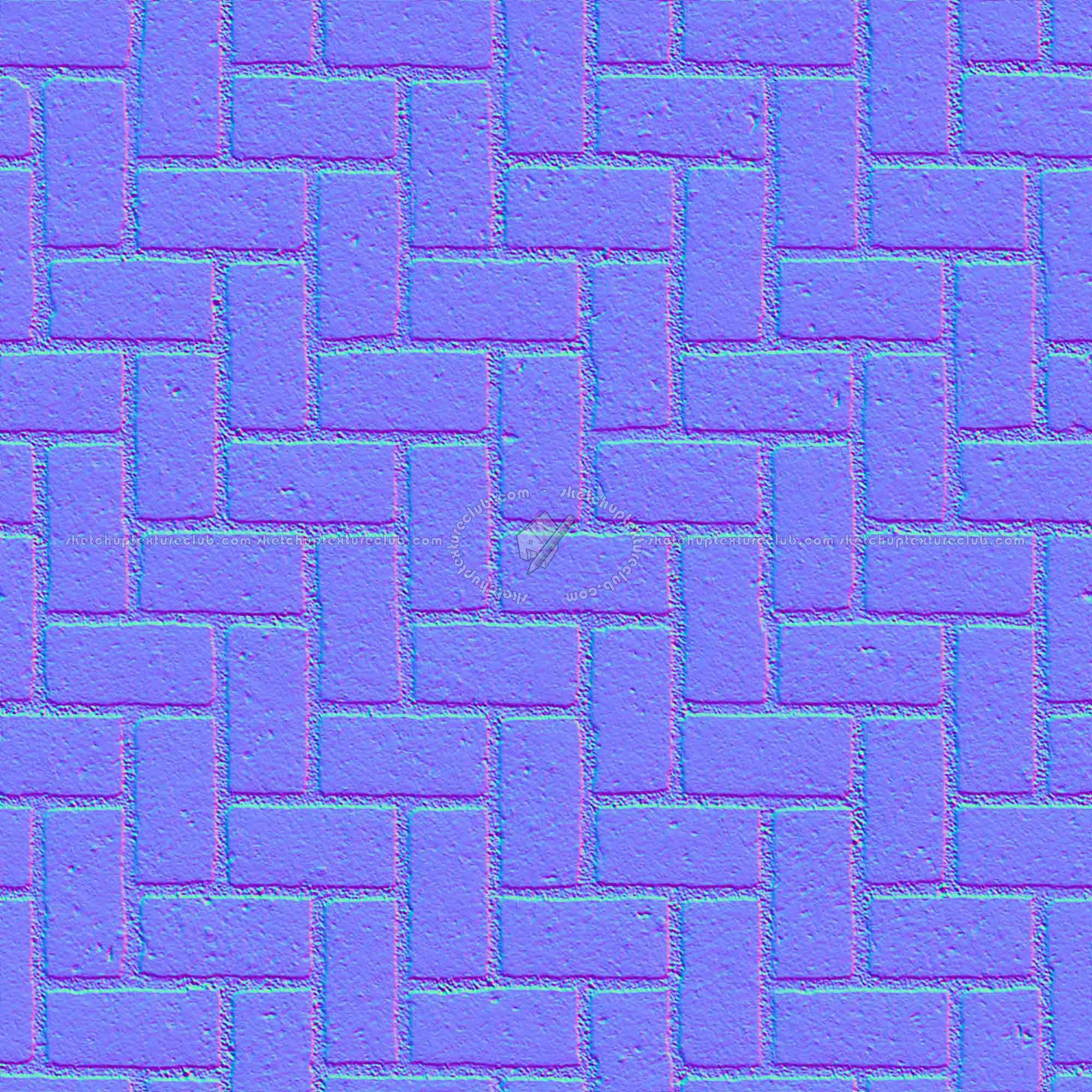 Textures   -   ARCHITECTURE   -   PAVING OUTDOOR   -   Concrete   -   Herringbone  - Concrete paving herringbone outdoor texture seamless 05851 - Normal