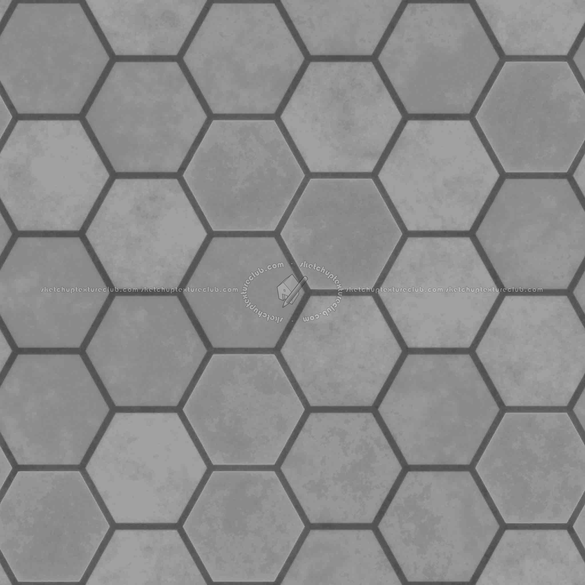 Textures   -   ARCHITECTURE   -   PAVING OUTDOOR   -   Hexagonal  - Concrete paving hexagon PBR texture seamless 21843 - Displacement