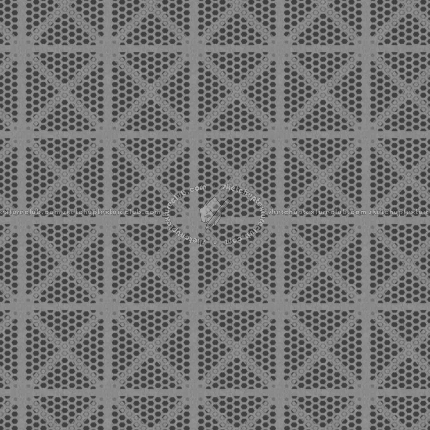 Textures   -   MATERIALS   -   METALS   -   Perforated  - Iron industrial perforate metal texture seamless 10533 - Displacement
