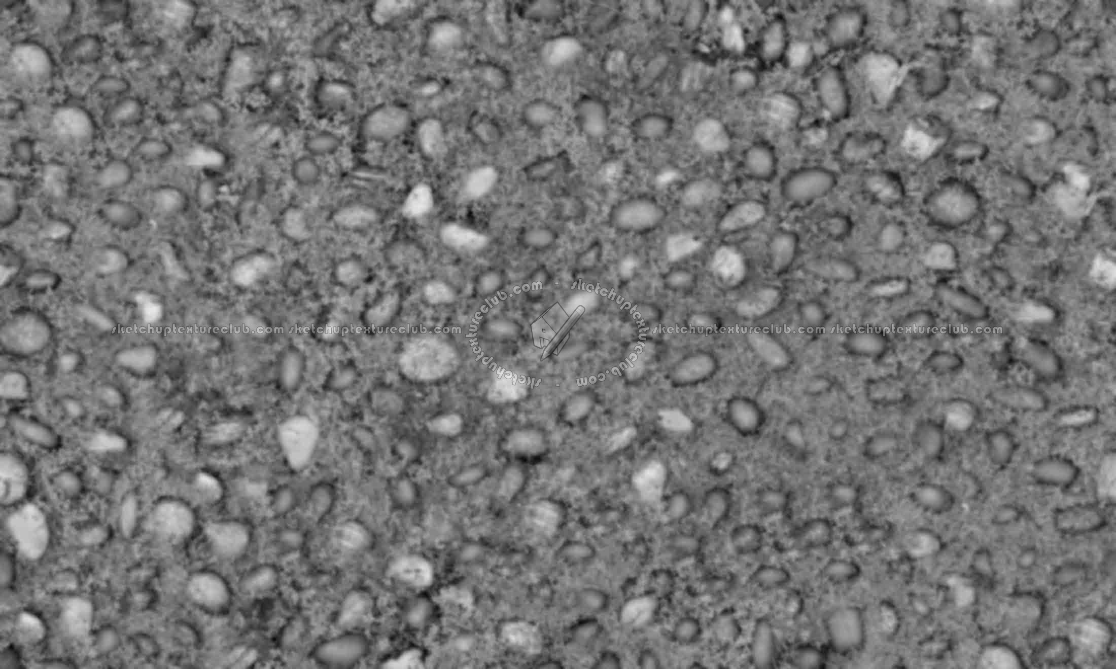 Textures   -   ARCHITECTURE   -   ROADS   -   Paving streets   -   Rounded cobble  - Road rounded cobblestone with green grass texture seamless 19752 - Displacement