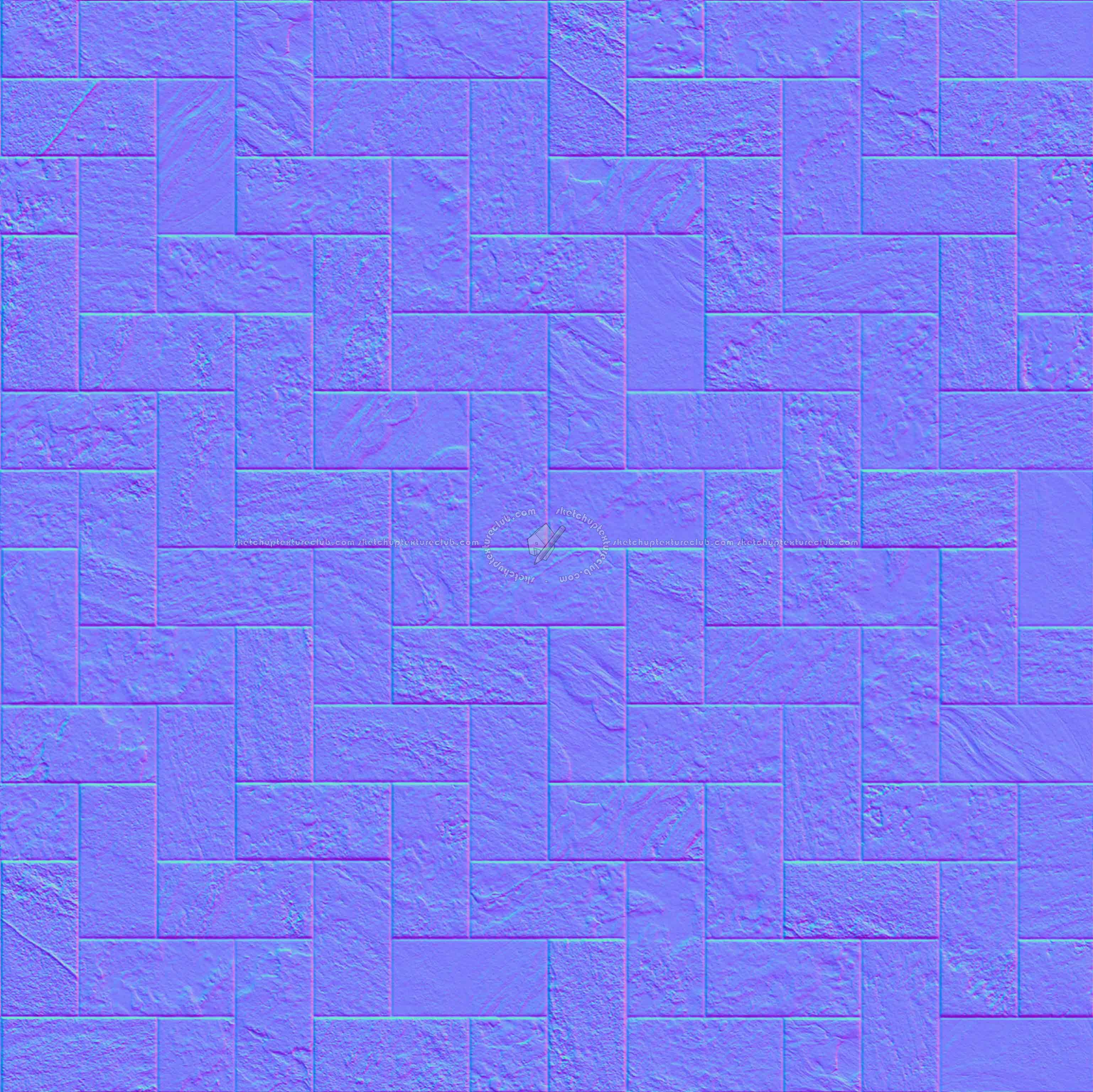 Textures   -   ARCHITECTURE   -   PAVING OUTDOOR   -   Pavers stone   -   Herringbone  - Slate paving herringbone seamless 22254 - Normal