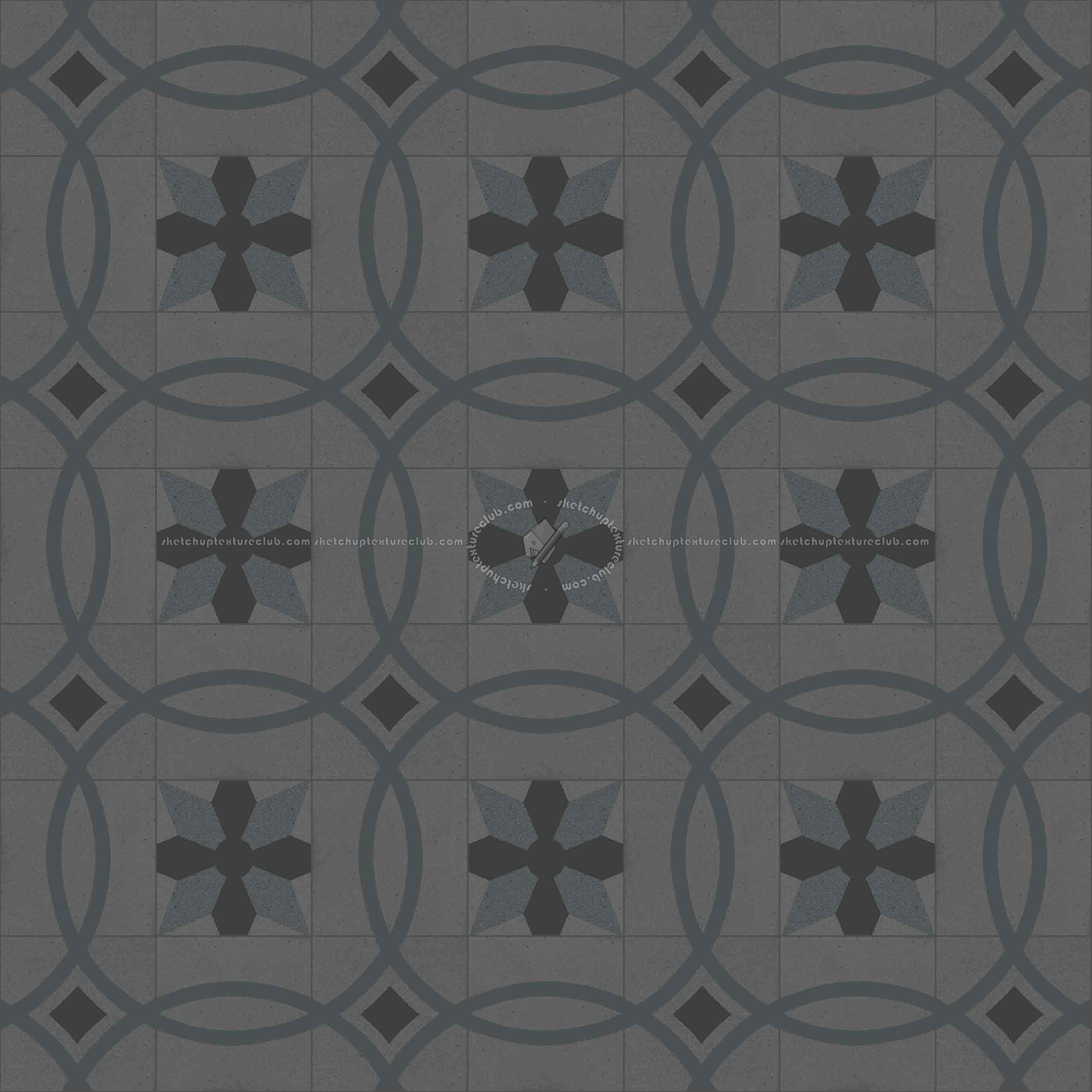 Textures   -   ARCHITECTURE   -   TILES INTERIOR   -   Cement - Encaustic   -   Cement  - Cement concrete tile texture seamless 13378 - Specular