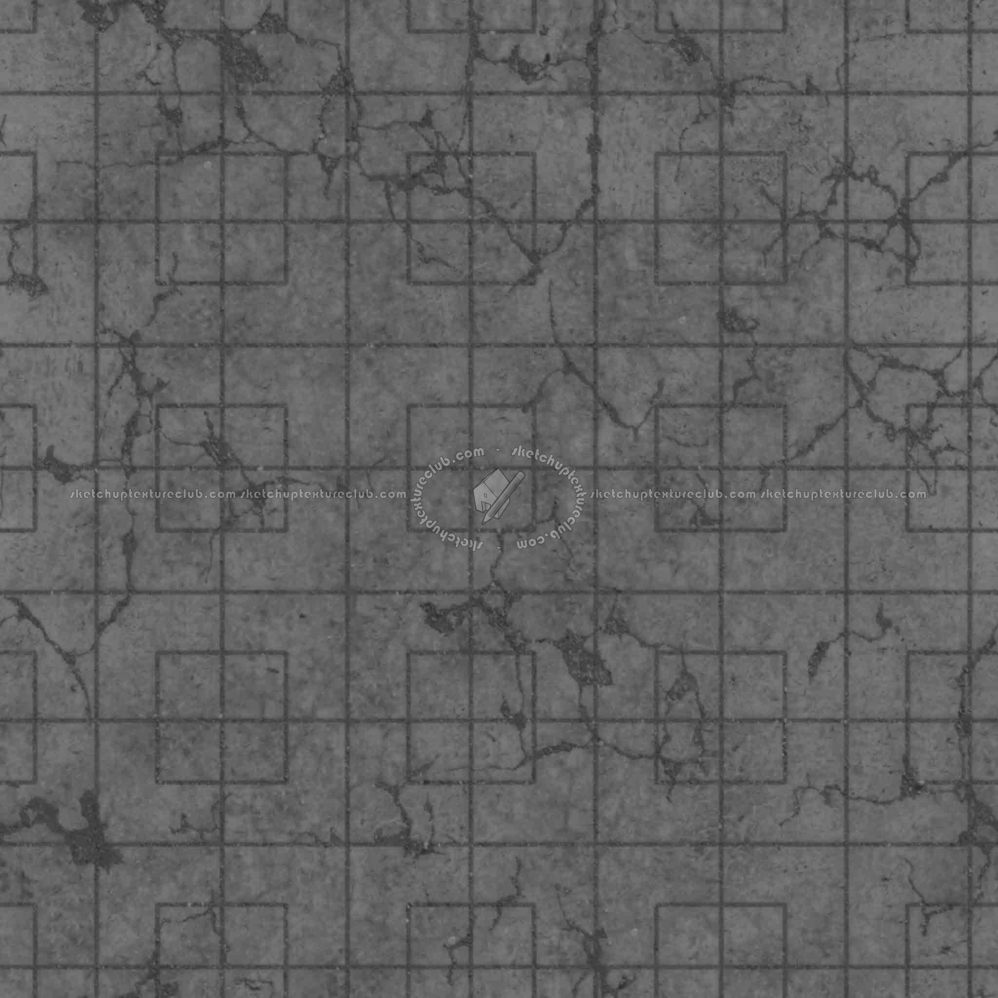 Textures   -   ARCHITECTURE   -   PAVING OUTDOOR   -   Concrete   -   Blocks damaged  - Concrete paving outdoor damaged texture seamless 05543 - Displacement