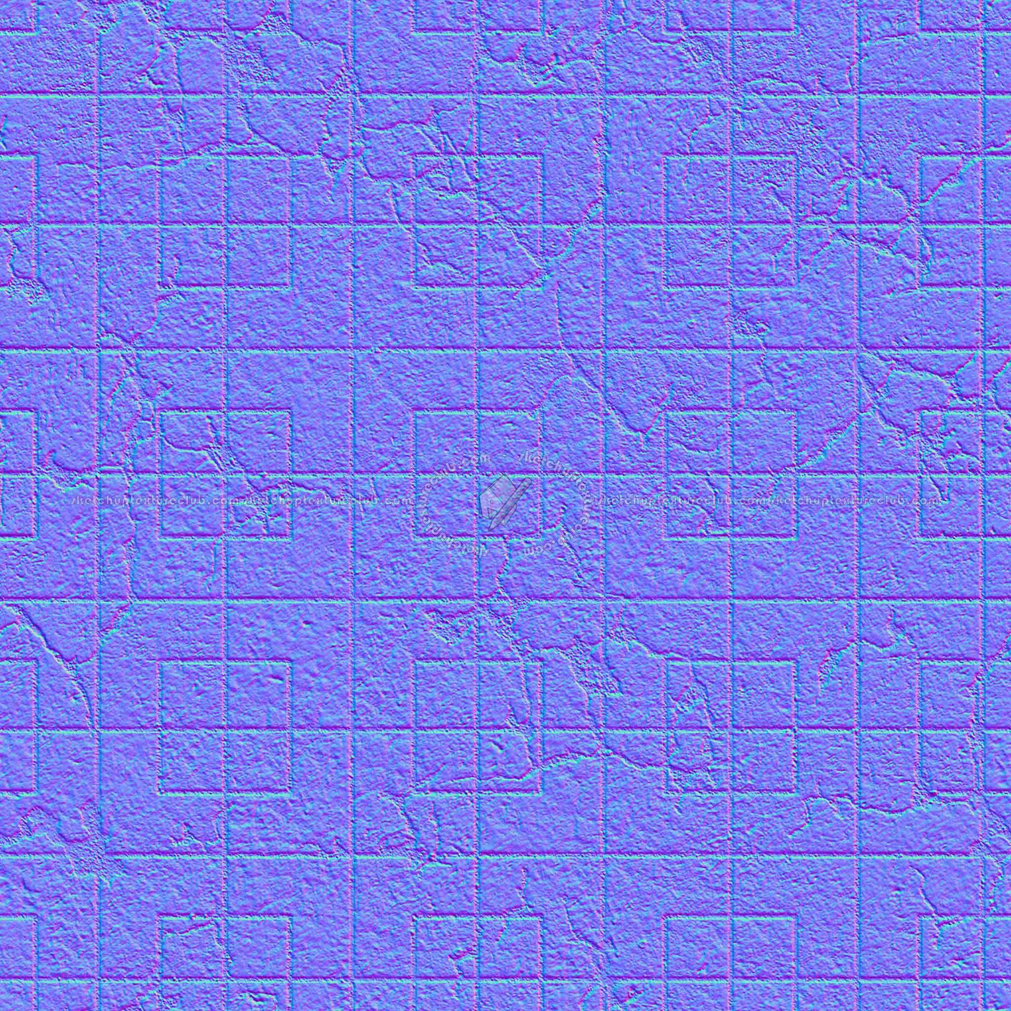 Textures   -   ARCHITECTURE   -   PAVING OUTDOOR   -   Concrete   -   Blocks damaged  - Concrete paving outdoor damaged texture seamless 05543 - Normal