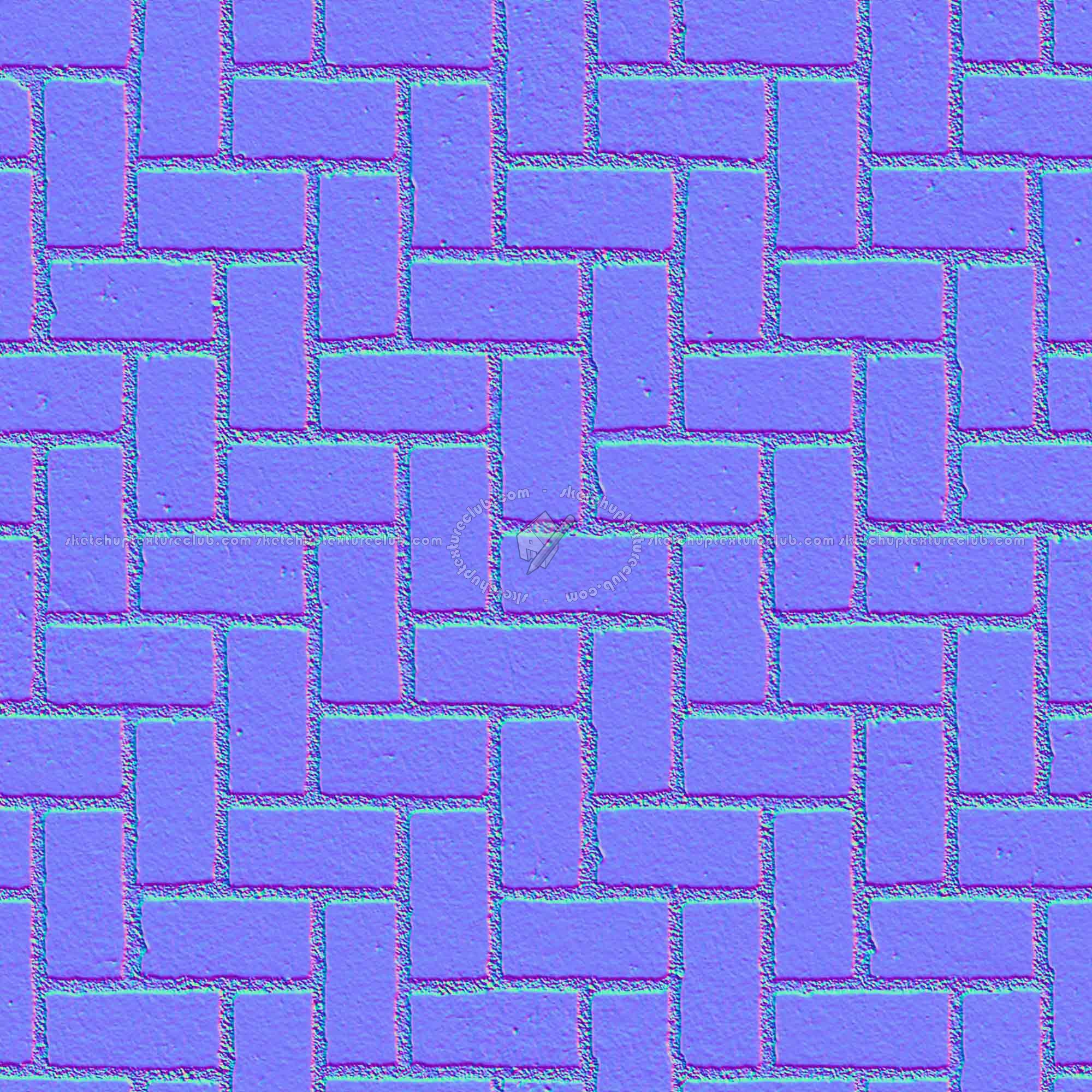 Textures   -   ARCHITECTURE   -   PAVING OUTDOOR   -   Concrete   -   Herringbone  - Concrete paving herringbone outdoor texture seamless 05853 - Normal