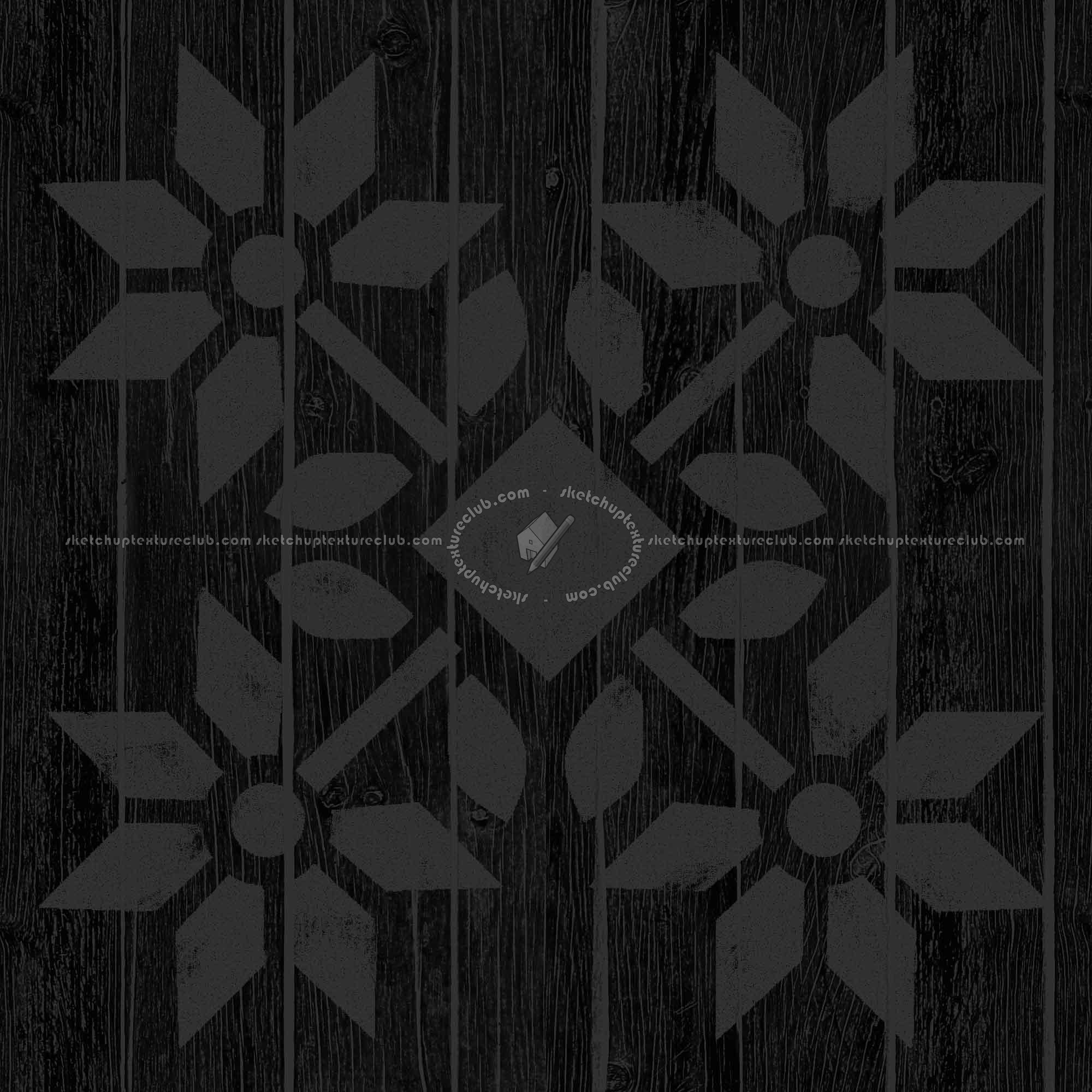 Textures   -   ARCHITECTURE   -   WOOD FLOORS   -   Decorated  - Parquet decorated stencil texture seamless 04688 - Specular