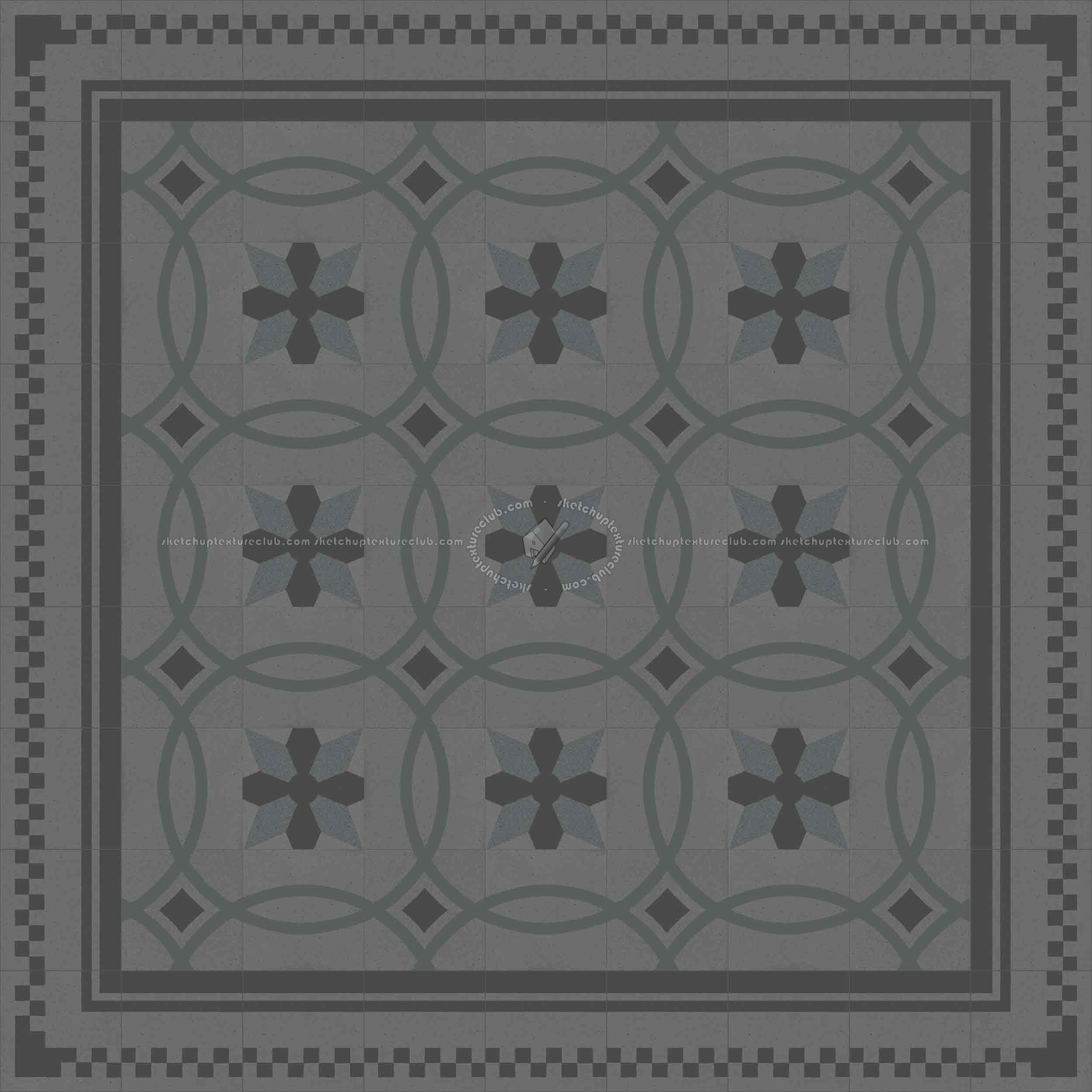 Textures   -   ARCHITECTURE   -   TILES INTERIOR   -   Cement - Encaustic   -   Cement  - Cement concrete tile texture seamless 13379 - Specular
