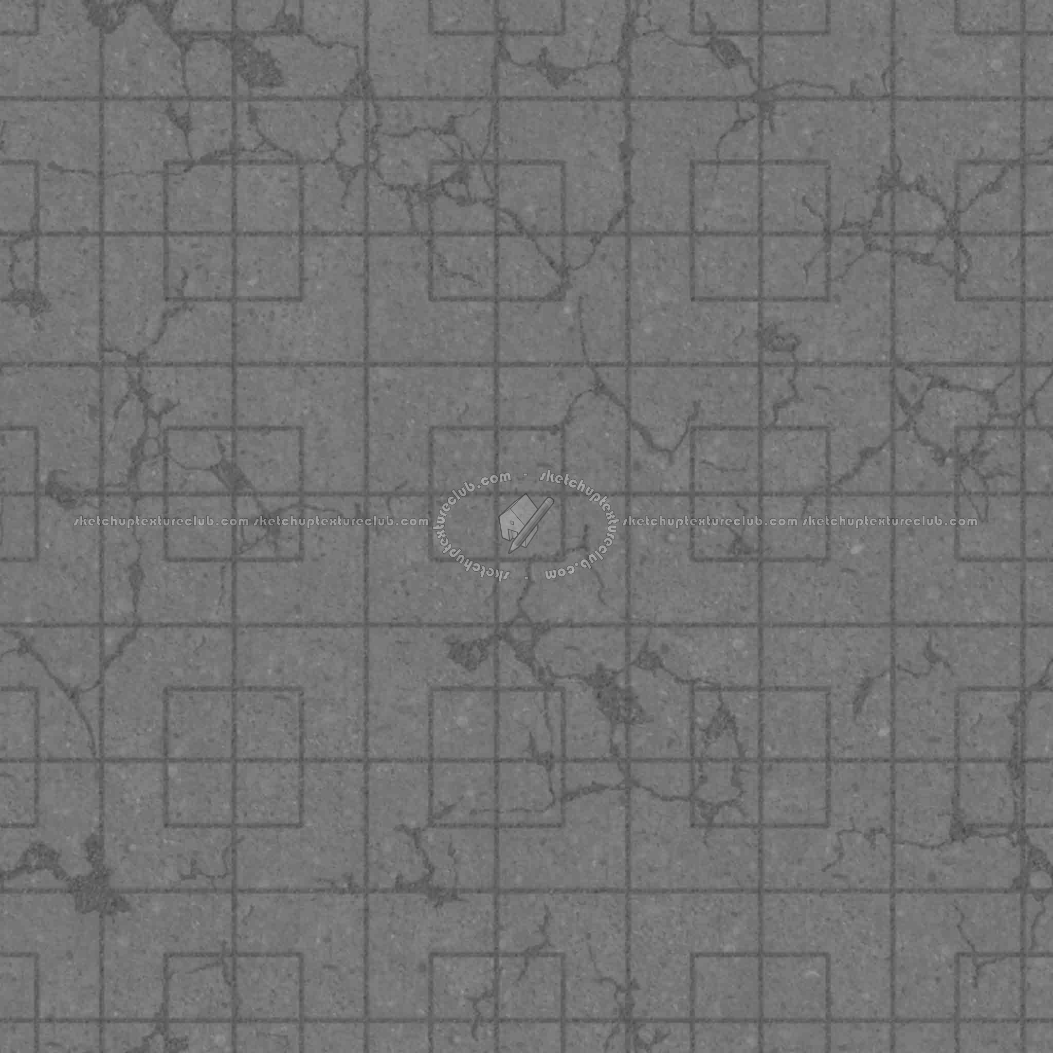 Textures   -   ARCHITECTURE   -   PAVING OUTDOOR   -   Concrete   -   Blocks damaged  - Concrete paving outdoor damaged texture seamless 05544 - Displacement