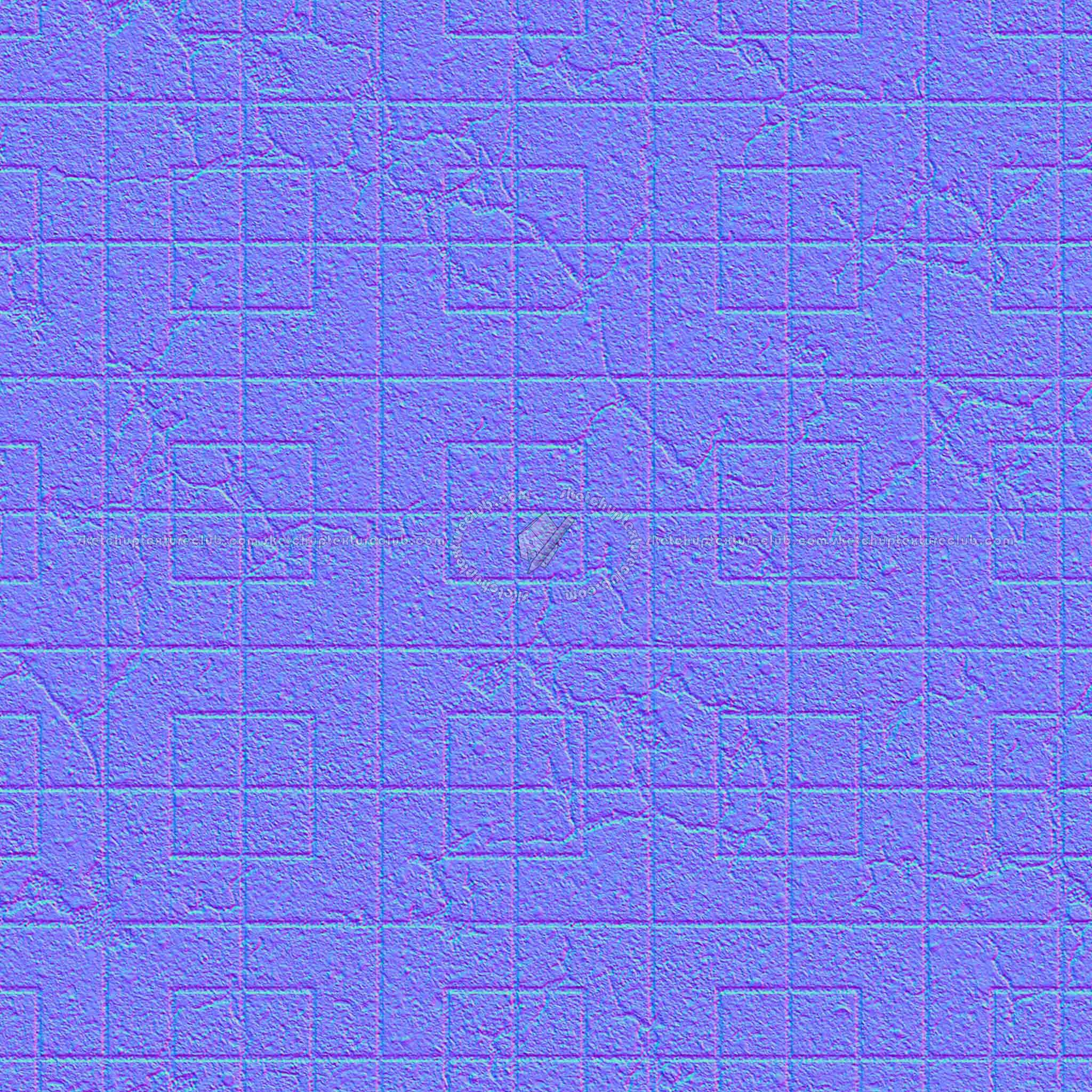 Textures   -   ARCHITECTURE   -   PAVING OUTDOOR   -   Concrete   -   Blocks damaged  - Concrete paving outdoor damaged texture seamless 05544 - Normal