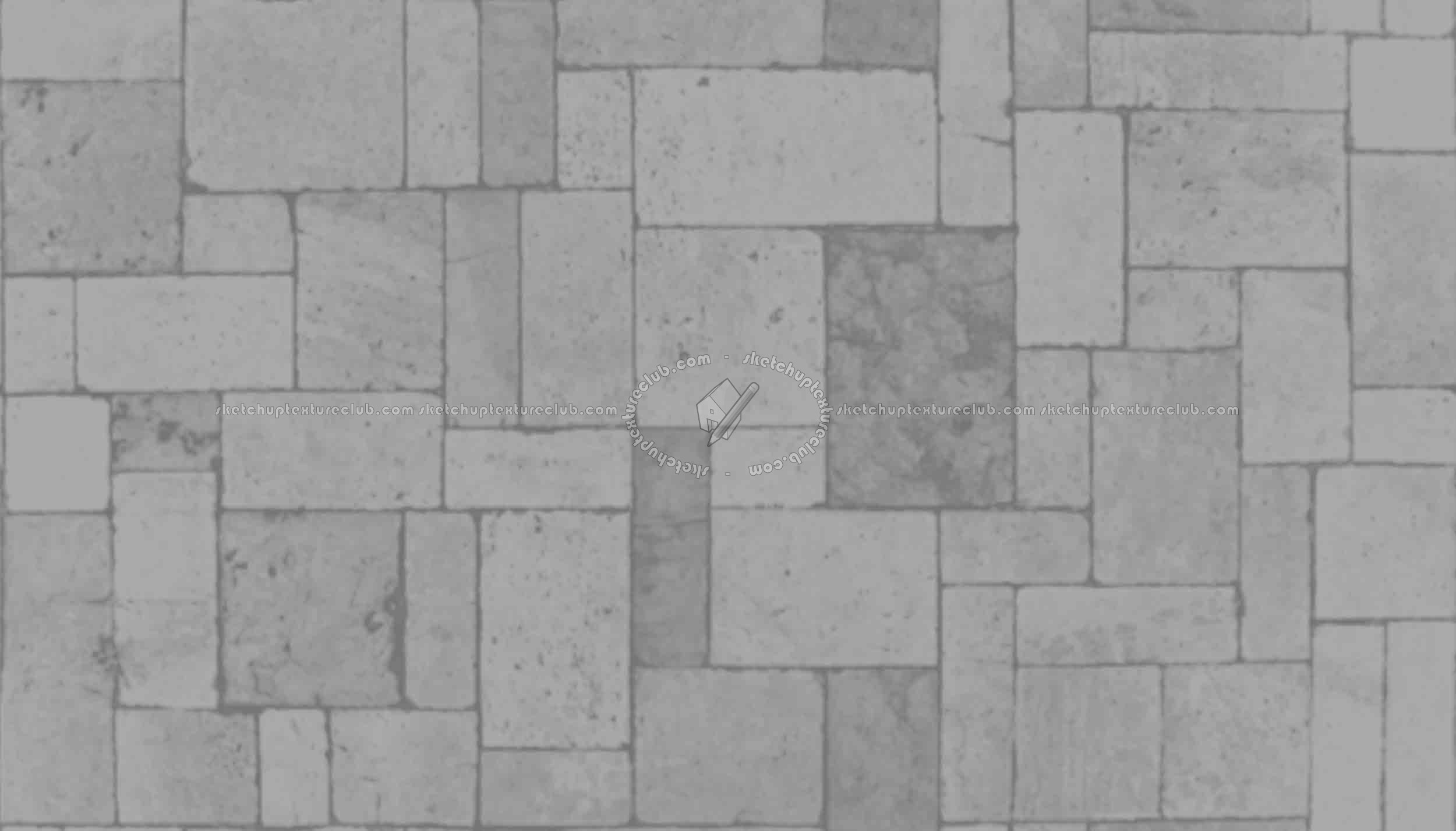 Textures   -   ARCHITECTURE   -   PAVING OUTDOOR   -   Pavers stone   -   Blocks mixed  - Pavers stone mixed size texture seamless 06151 - Displacement