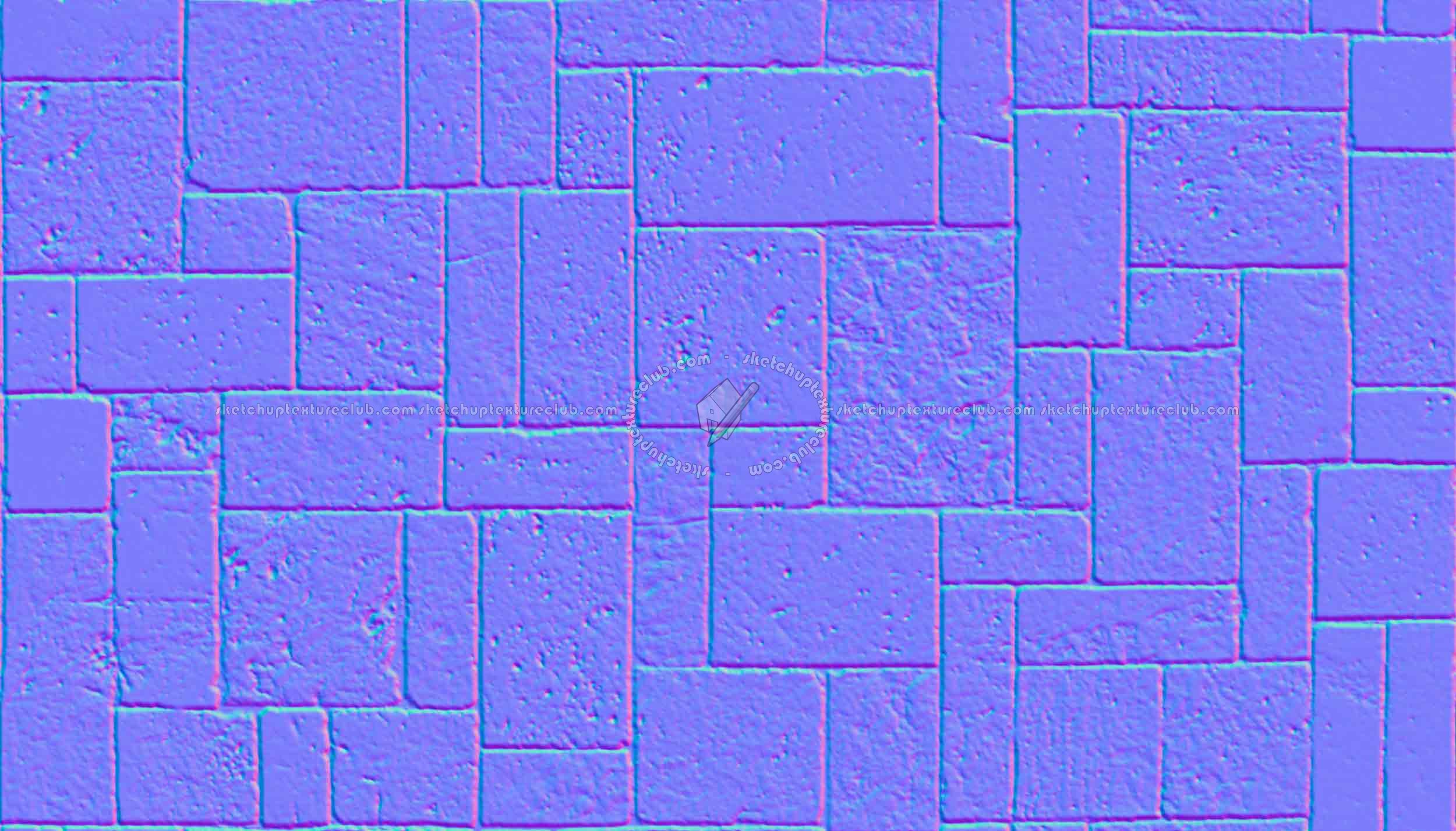 Textures   -   ARCHITECTURE   -   PAVING OUTDOOR   -   Pavers stone   -   Blocks mixed  - Pavers stone mixed size texture seamless 06151 - Normal