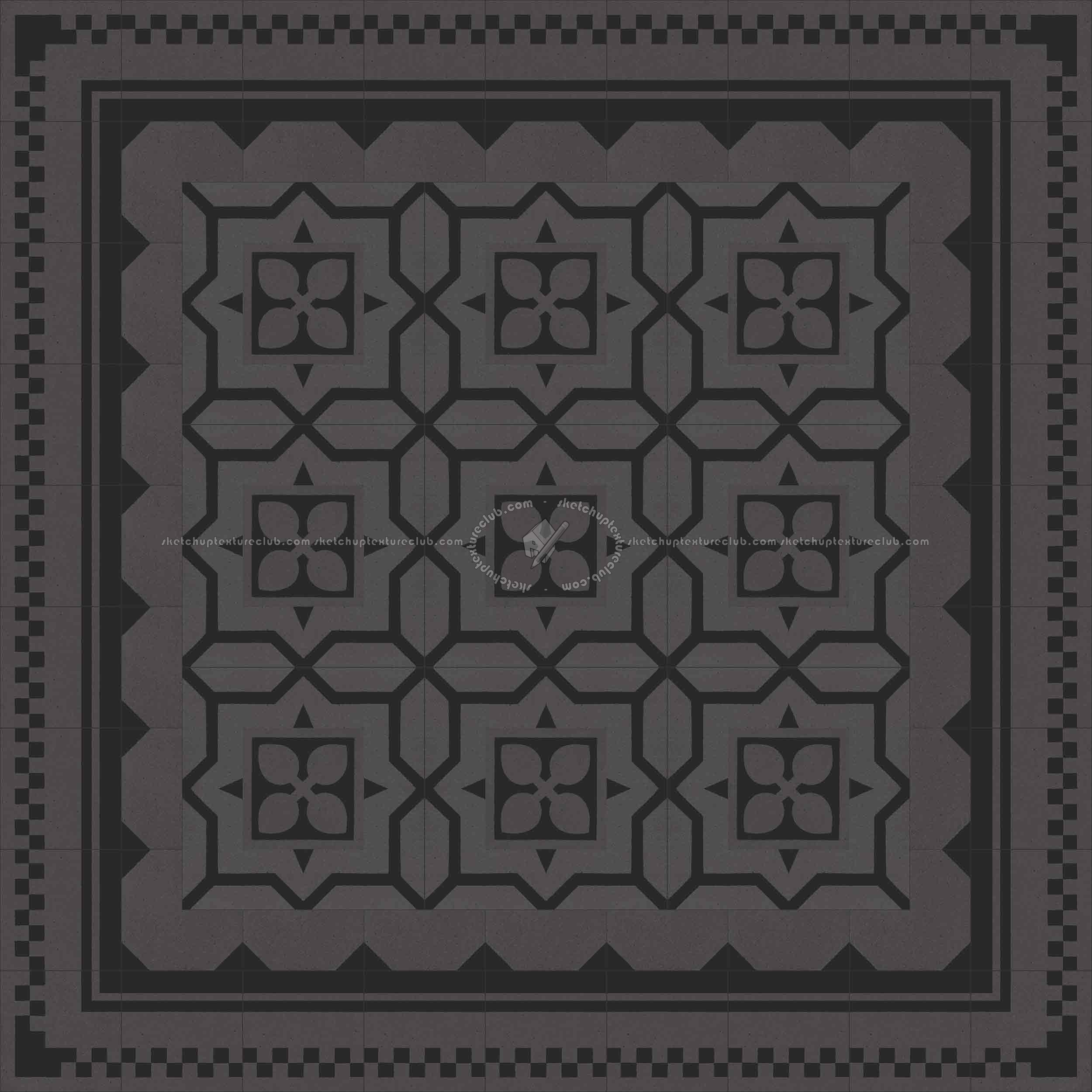 Textures   -   ARCHITECTURE   -   TILES INTERIOR   -   Cement - Encaustic   -   Cement  - Cement concrete tile texture seamless 13380 - Specular