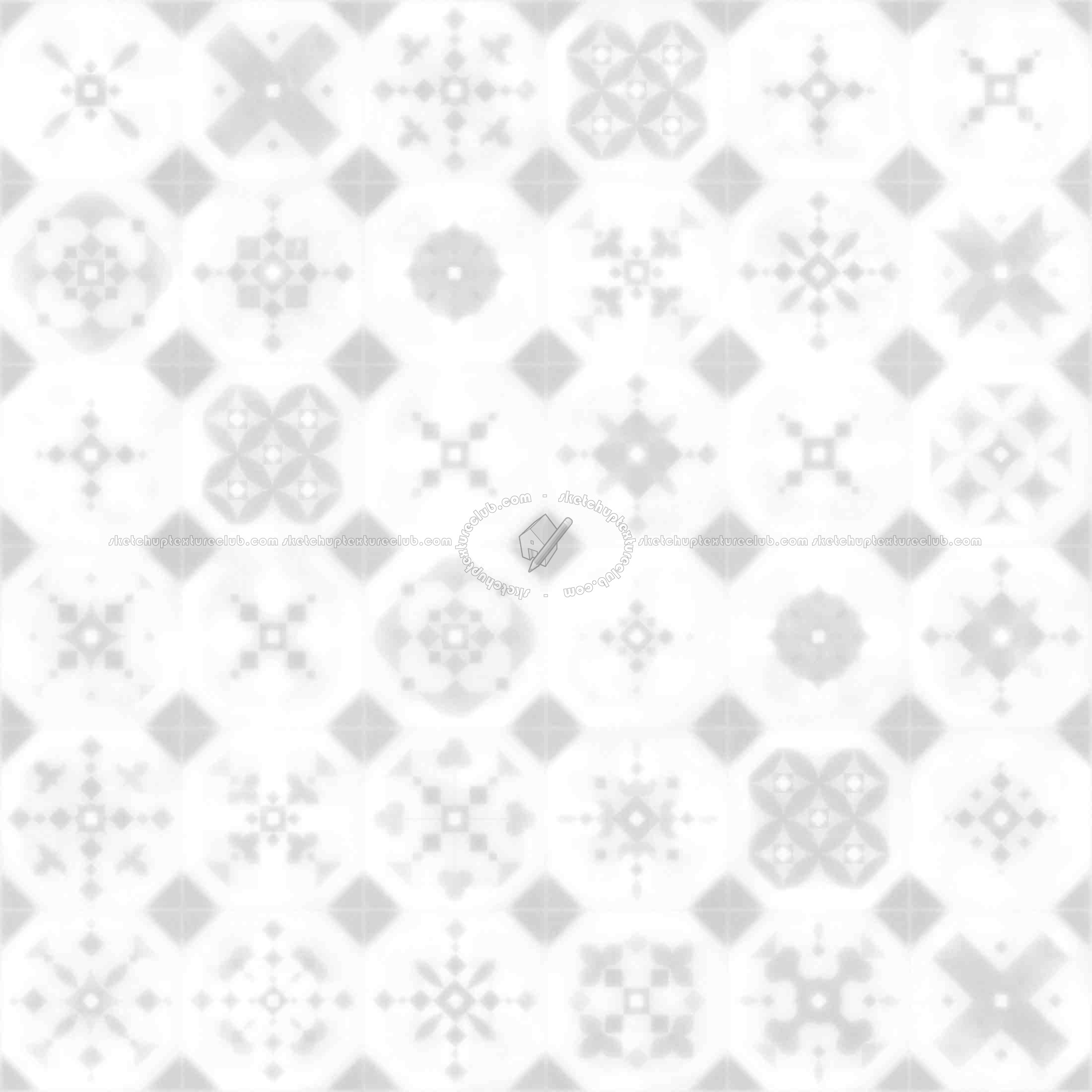 Textures   -   ARCHITECTURE   -   TILES INTERIOR   -   Ornate tiles   -   Patchwork  - Ceramic patchwork tile texture seamless 21256 - Ambient occlusion