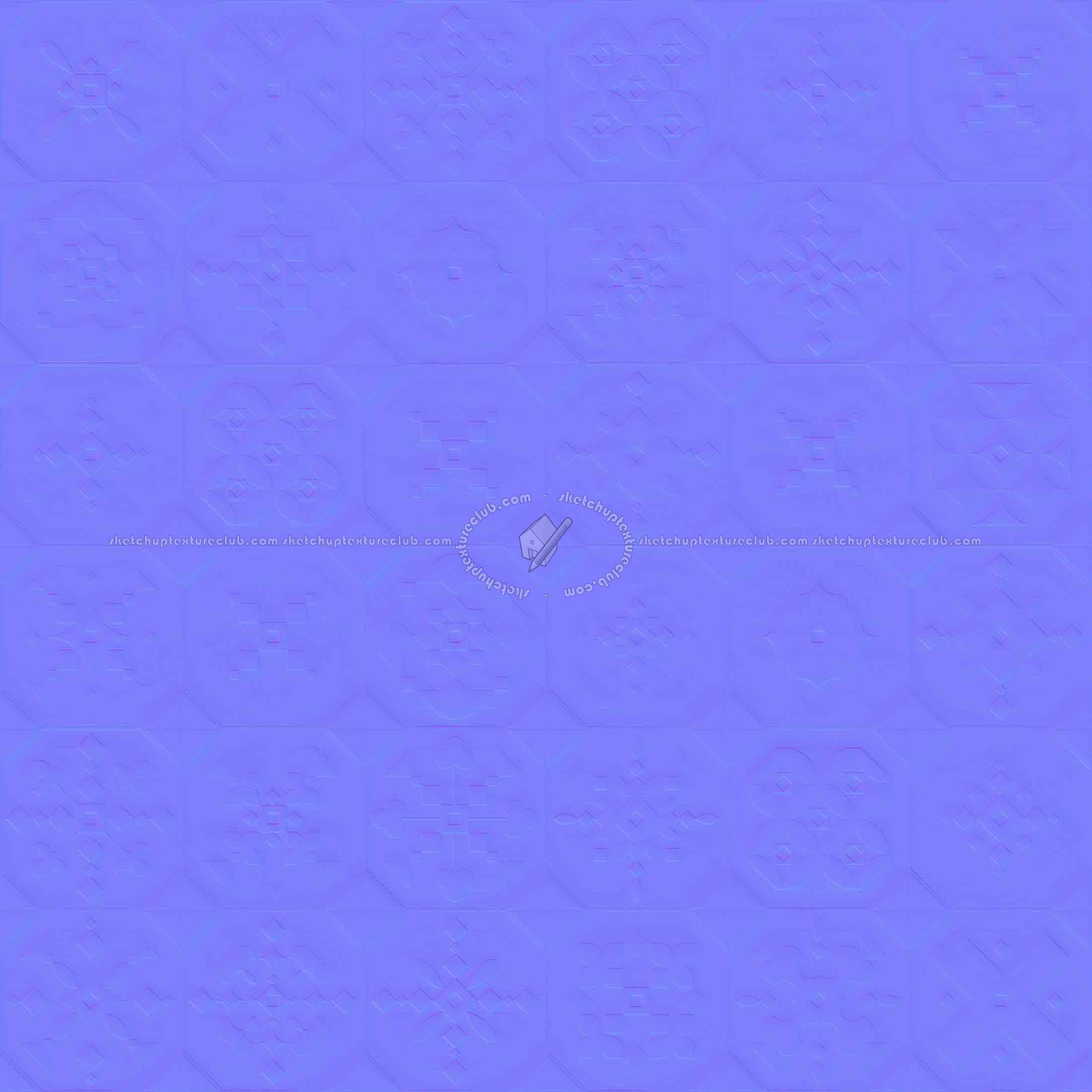 Textures   -   ARCHITECTURE   -   TILES INTERIOR   -   Ornate tiles   -   Patchwork  - Ceramic patchwork tile texture seamless 21256 - Normal