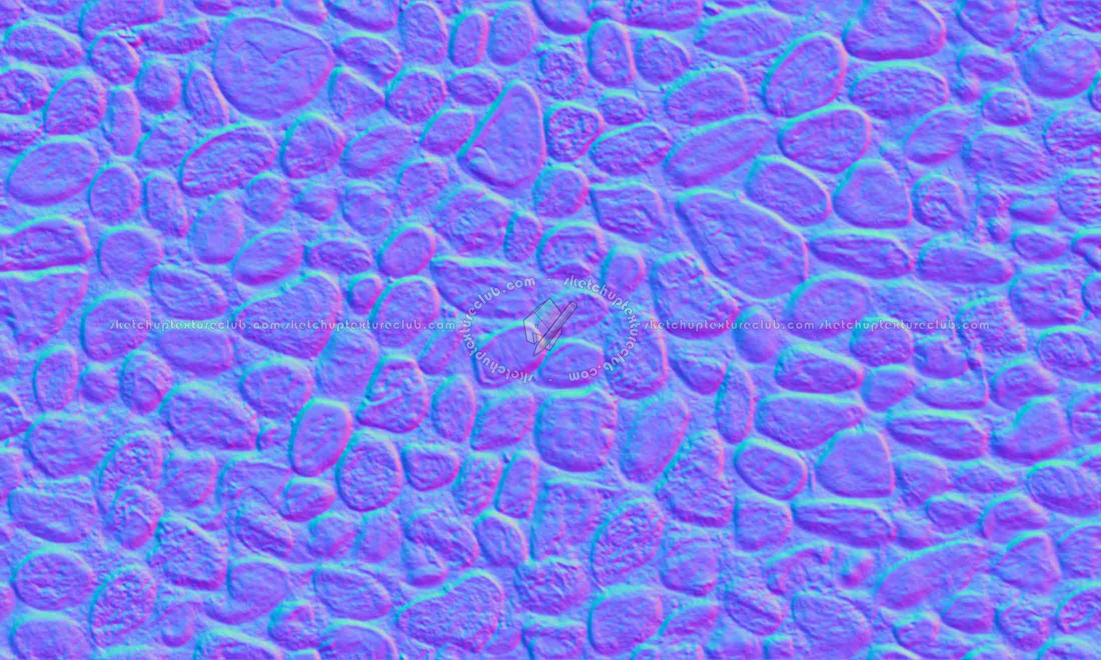 Textures   -   ARCHITECTURE   -   ROADS   -   Paving streets   -   Rounded cobble  - Rounded cobblestone texture seamless 20195 - Normal