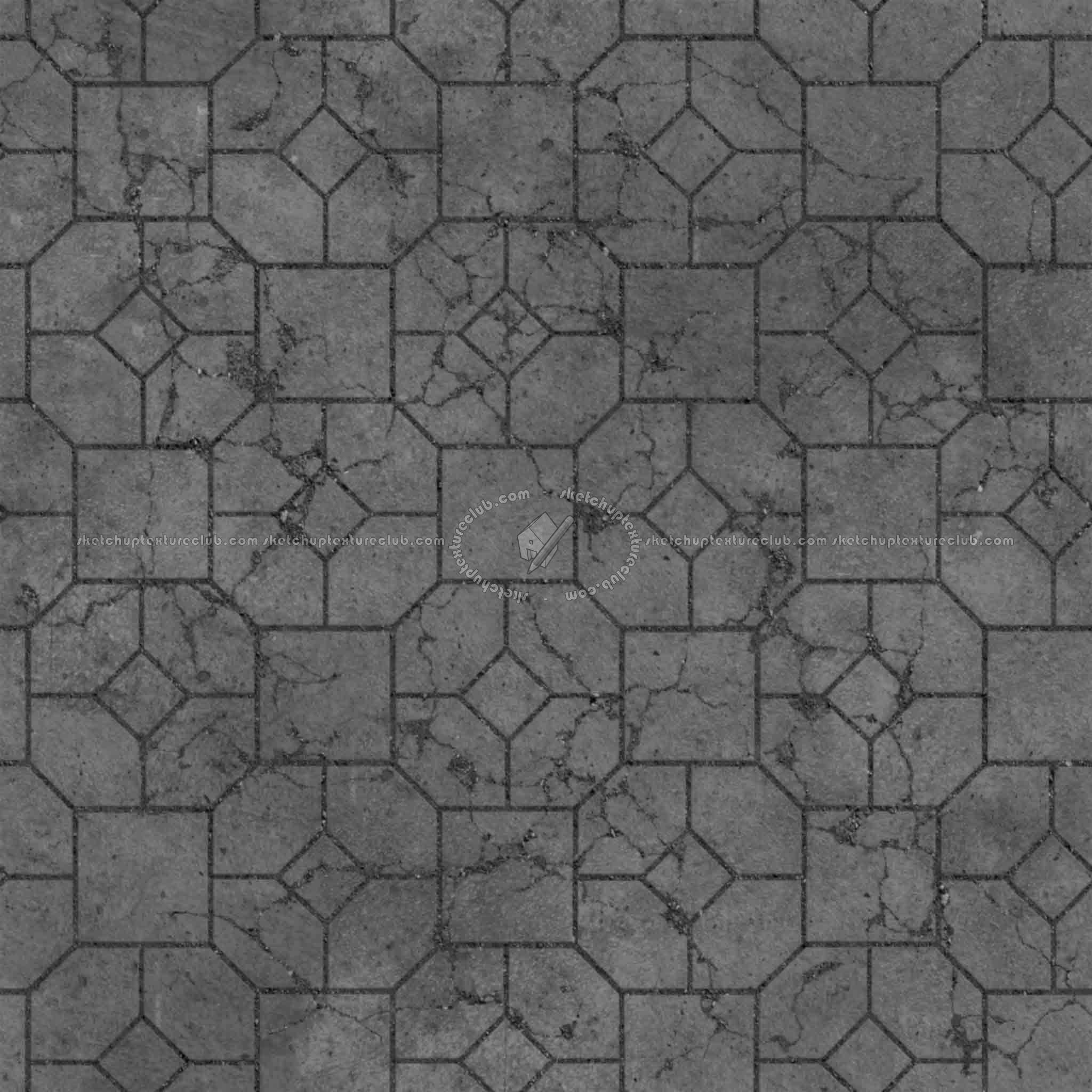 Textures   -   ARCHITECTURE   -   PAVING OUTDOOR   -   Concrete   -   Blocks damaged  - Concrete paving outdoor damaged texture seamless 05560 - Displacement