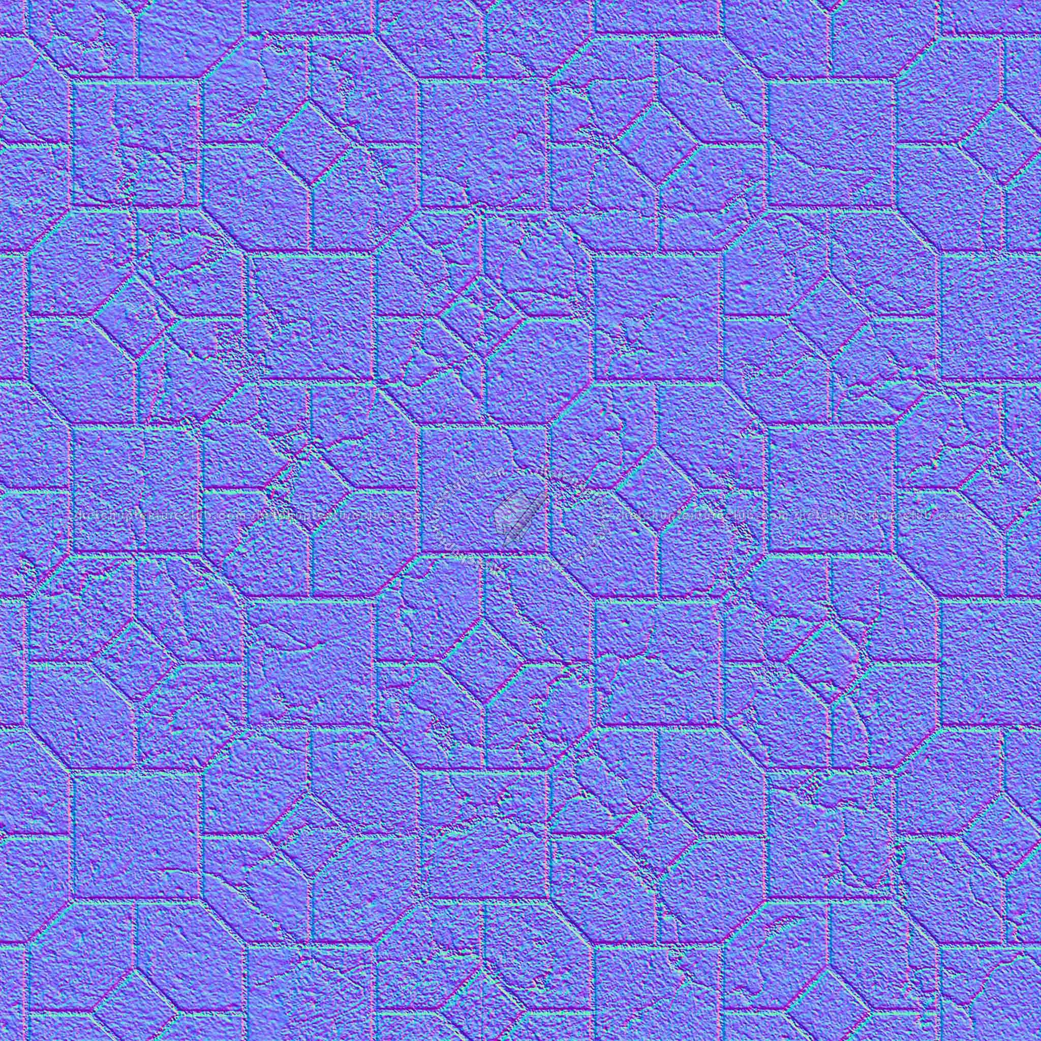 Textures   -   ARCHITECTURE   -   PAVING OUTDOOR   -   Concrete   -   Blocks damaged  - Concrete paving outdoor damaged texture seamless 05560 - Normal