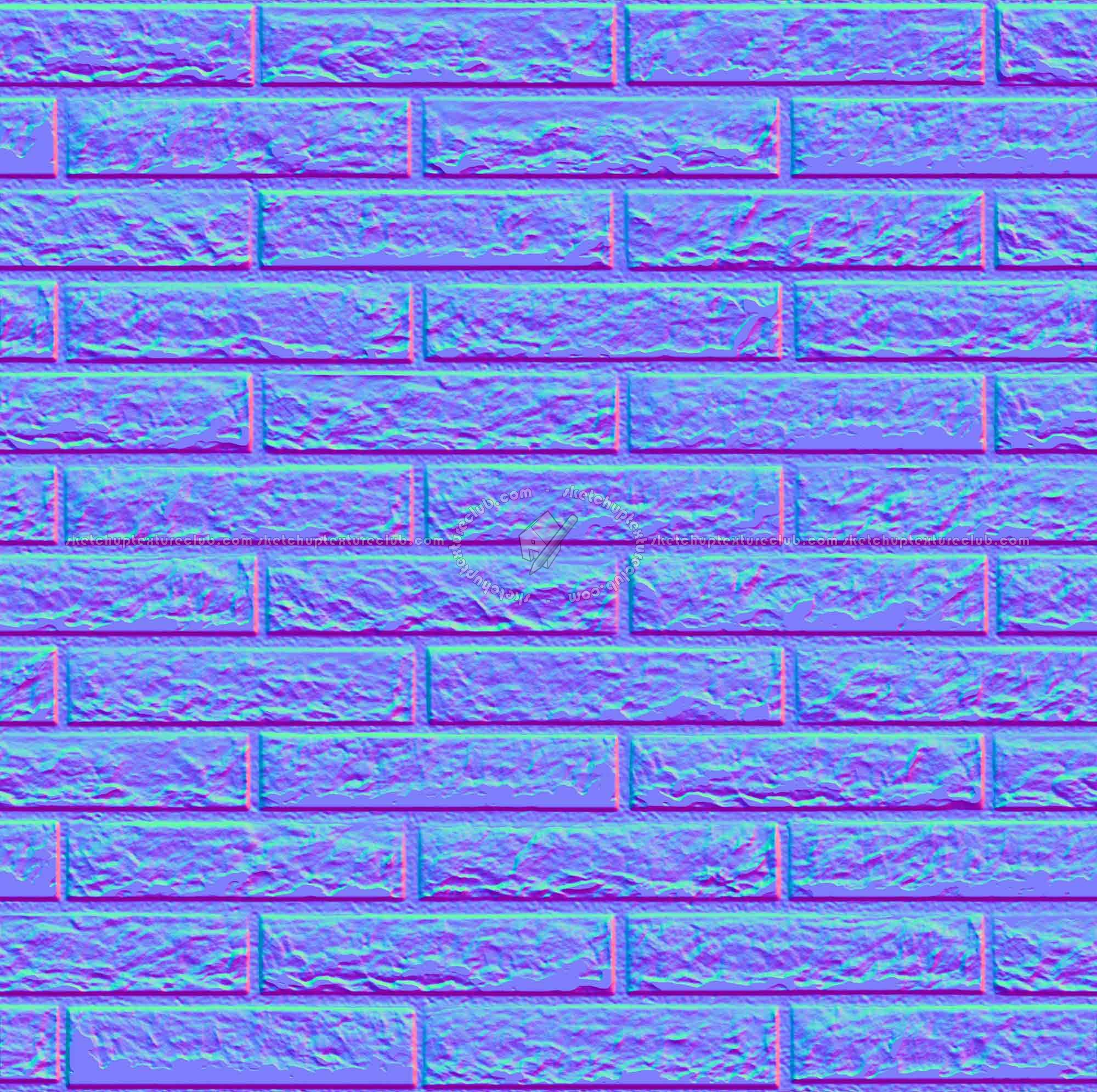 Textures   -   ARCHITECTURE   -   BRICKS   -   Facing Bricks   -   Rustic  - Rustic bricks texture seamless 00240 - Normal